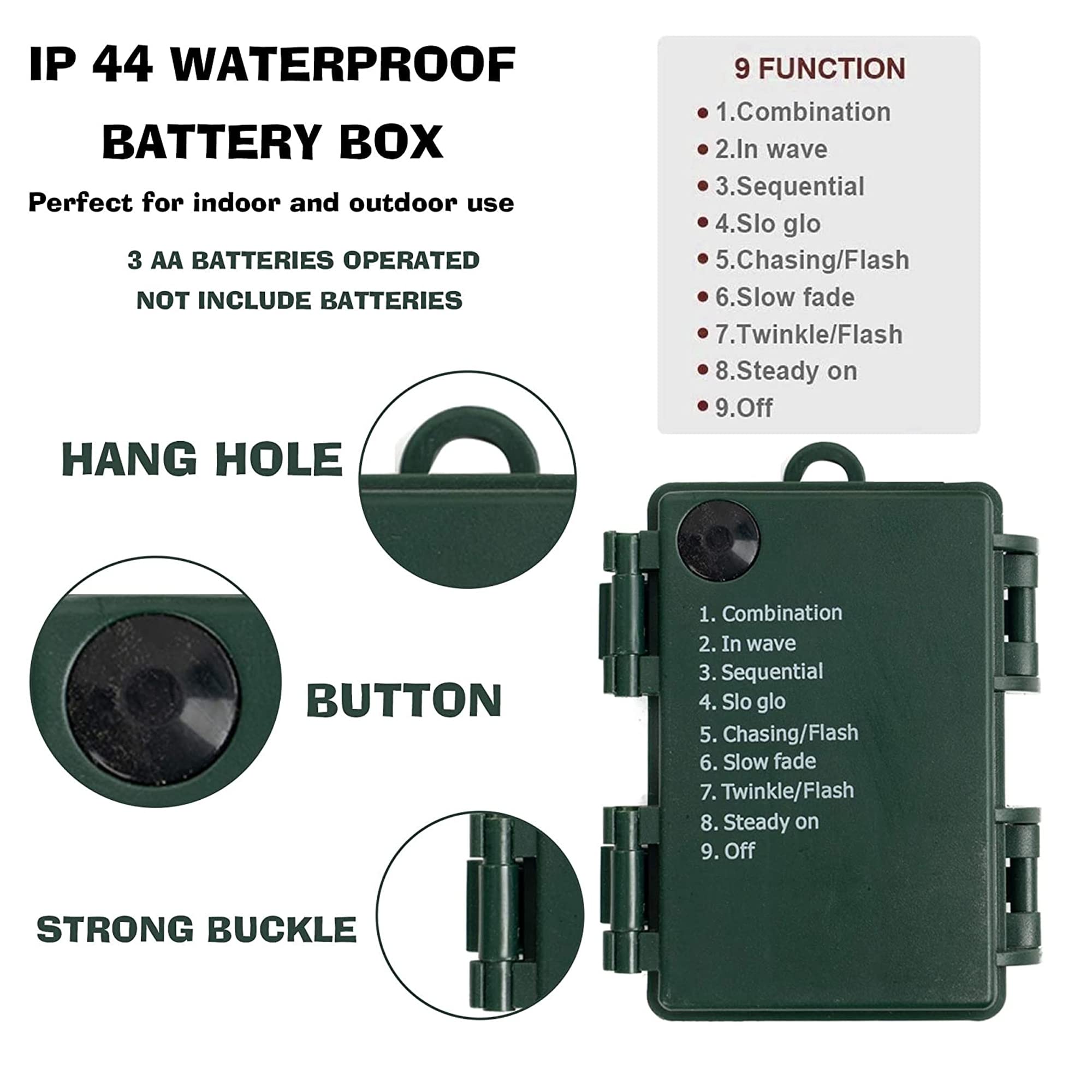 Dazzle Bright Battery Operated Christmas Lights, 2 Pack 16 Feet 50 Led Clear Mini String Lights Waterproof With 8 Modes For Xmas Indoor Outdoor Yard Holiday Wedding Decorations (Warm White)