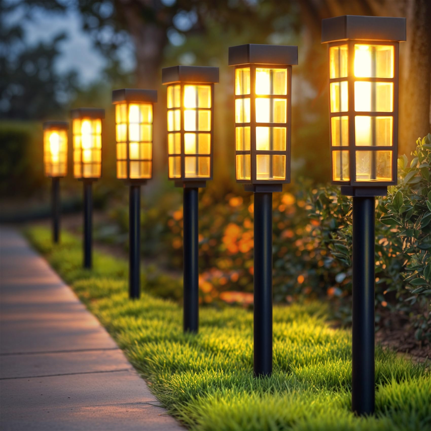 PASAMIC Solar Pathway Lights Outdoor8 Pack Solar Pathway Lights, LED Solar Lights Outdoor, IP65 Waterproof Outdoor Solar, Landsc