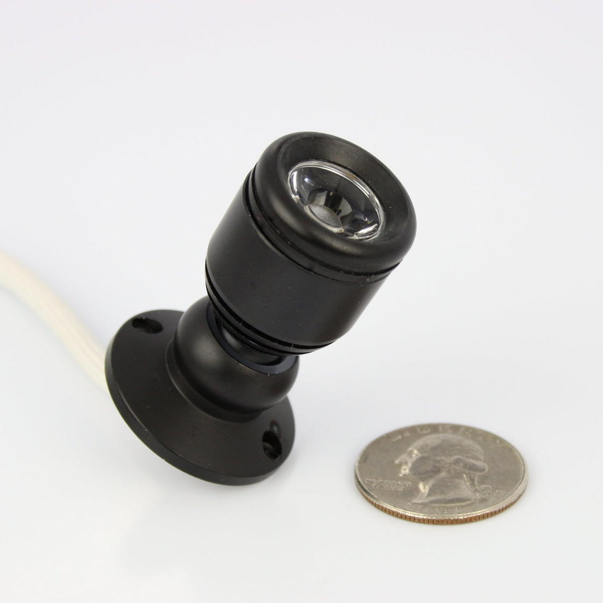 Pilotlights Micro Pivoting LED Spotlight - 1W Warm White, 12-28VDC, Bl ...