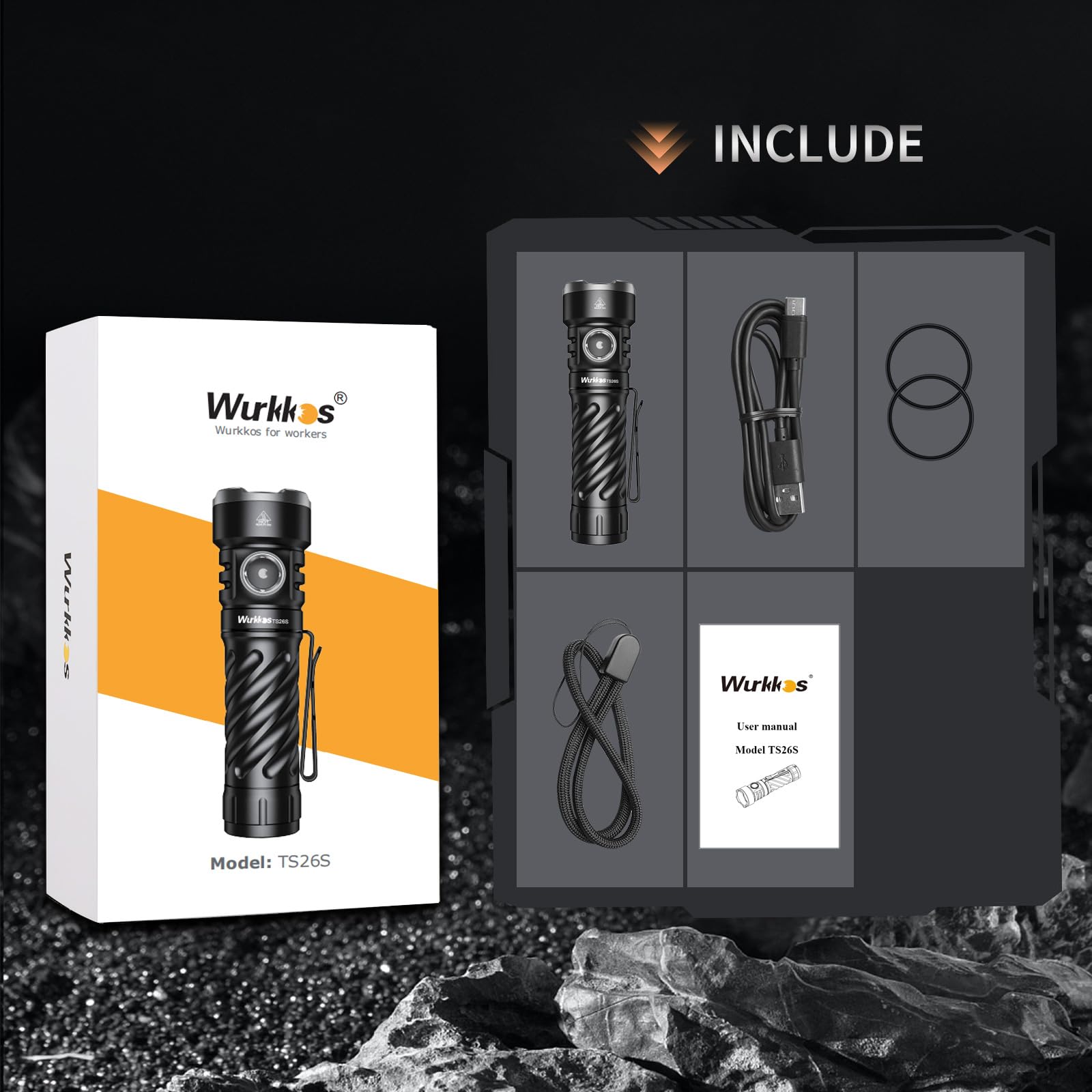 Wurkkos Ts26S Small Powerful Flashlight,3100 High Lumens Rechargeable Led Flashlight 95Cri,Magnetic Tail Cap,191 Meters 5000K Bo