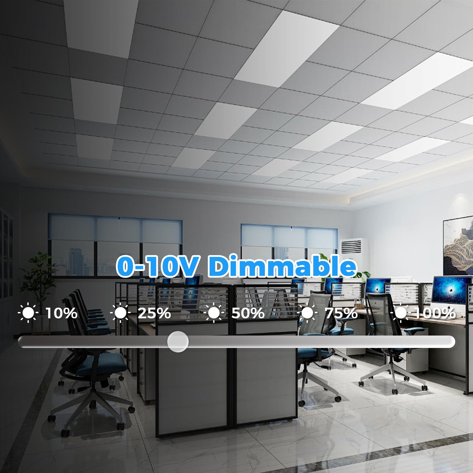 Aphyni 2x4 LED Flat Panel Light, 7700 Lumens, Dimmable, 30W-70W Power Selectable, 3000K-6500K,