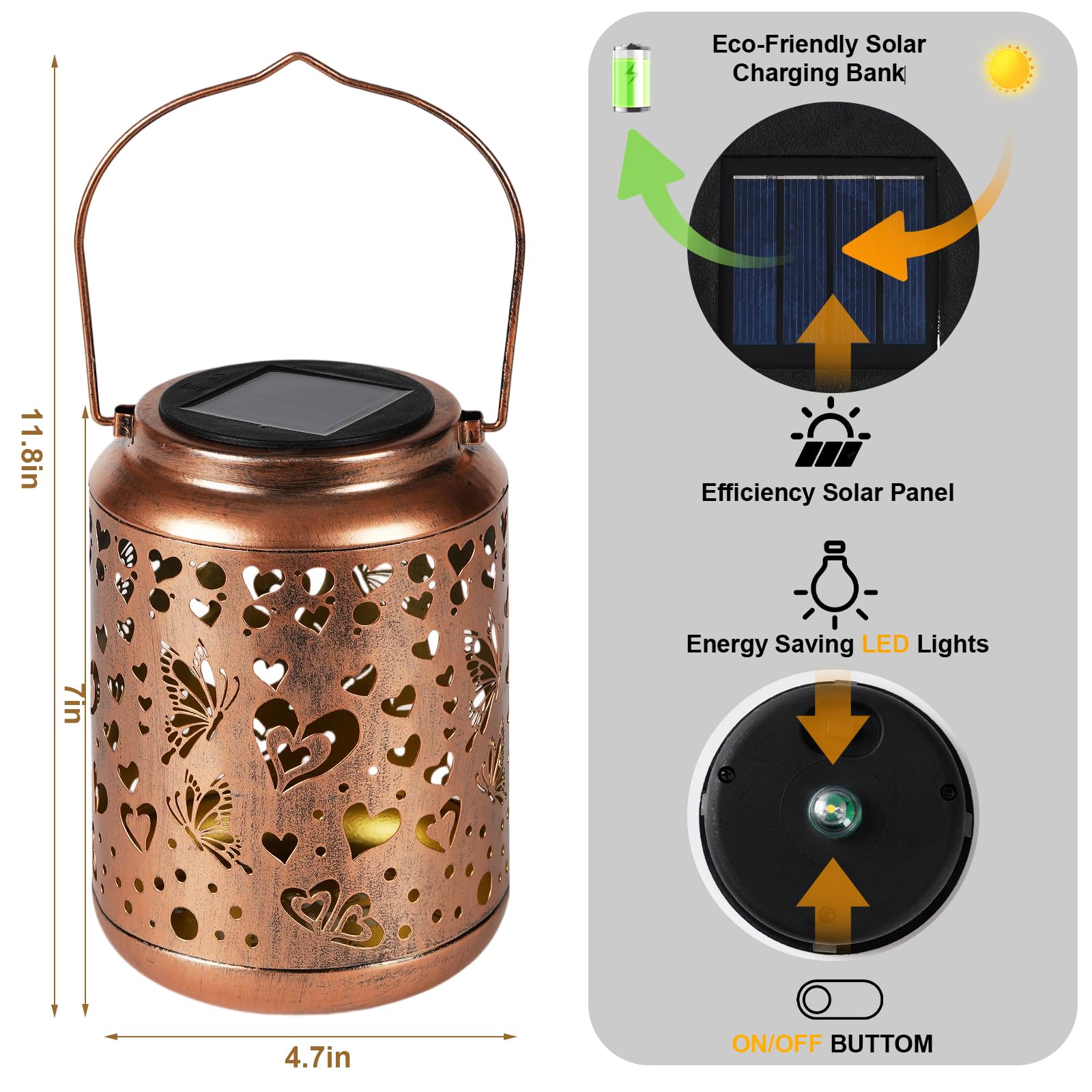 Solar Lanterns Outdoor  Love Mom Lantern Garden Decor Waterproof Decor Light Hanging Solar Lights Yard Decor  Christmas Gifts  Gifts For Women  Gifts For Mom  Gifts For Grandma