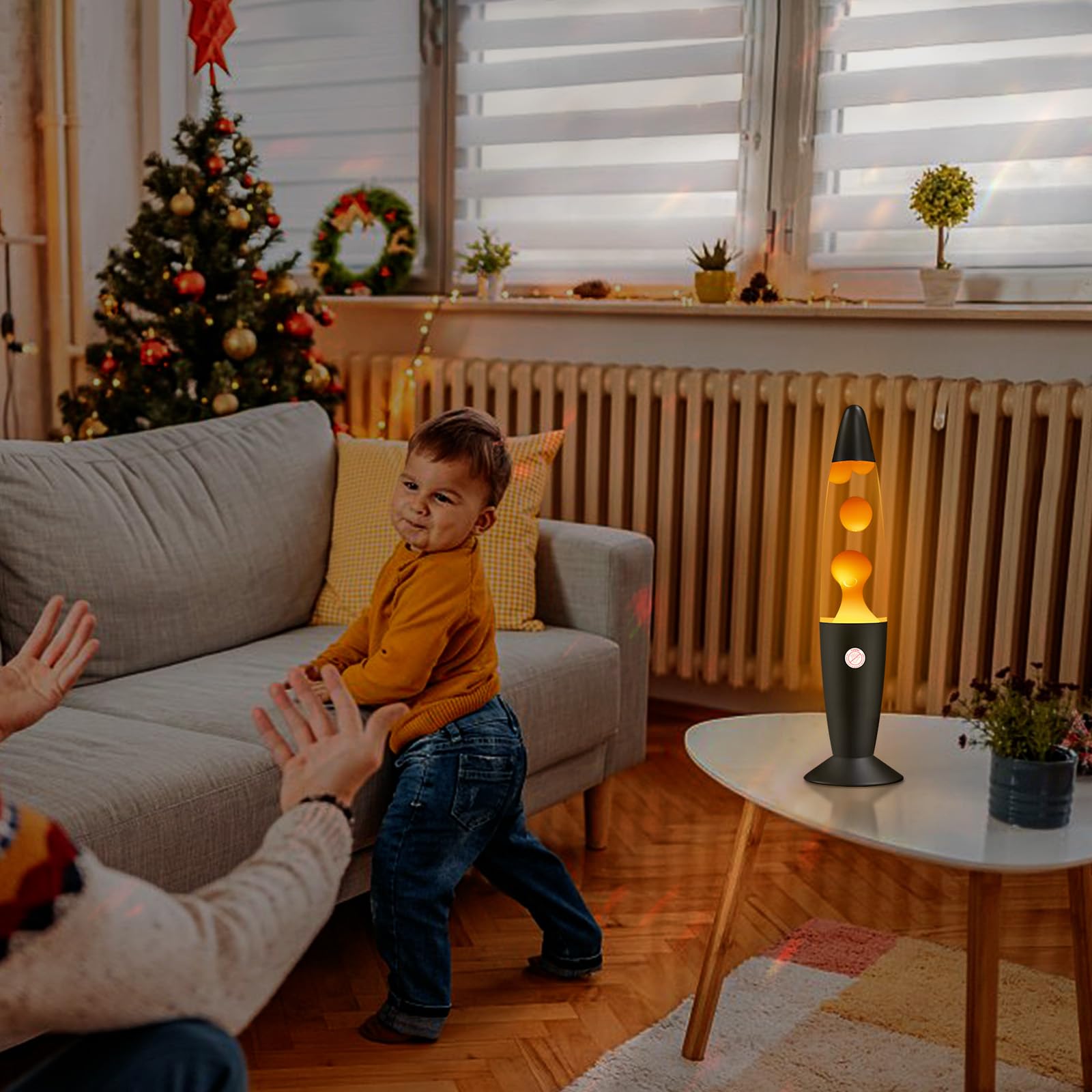 Vanful Orange Magma Lamp 13 Inches for Adults Cool Liquid Motion Lamps Stuff for Kids Boys Girls with Black Base Mood Night Ligh