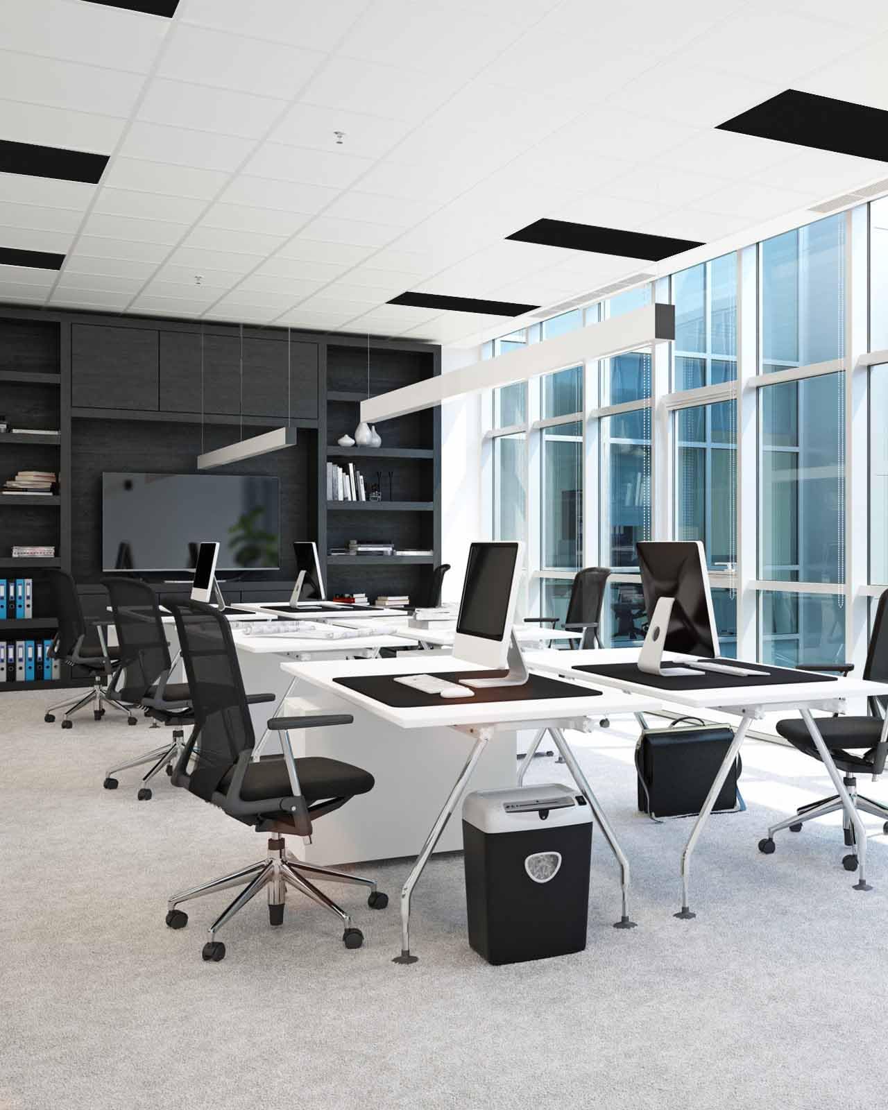 Futuregrace Magnetic Light Cover, 2 Pack 4x2 Ft Pure Black Fluorescent Lampshade for Classroom and Office Ceiling Lighting