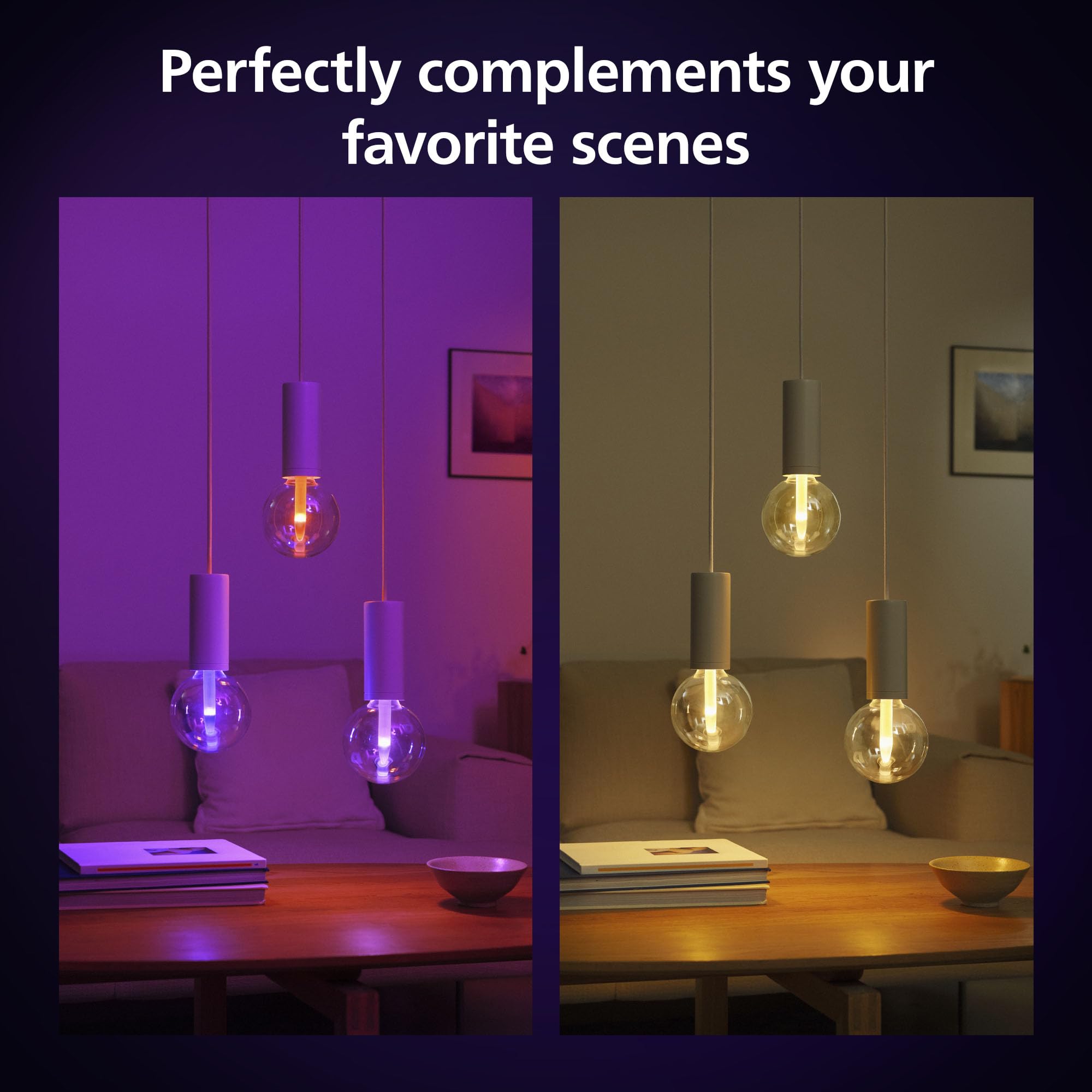 Philips Hue G40 Large Globe Smart LED Bulb - Handblown Glass, Color Changing, Bluetooth & Hue Bridge Compatible, White, Model 577437