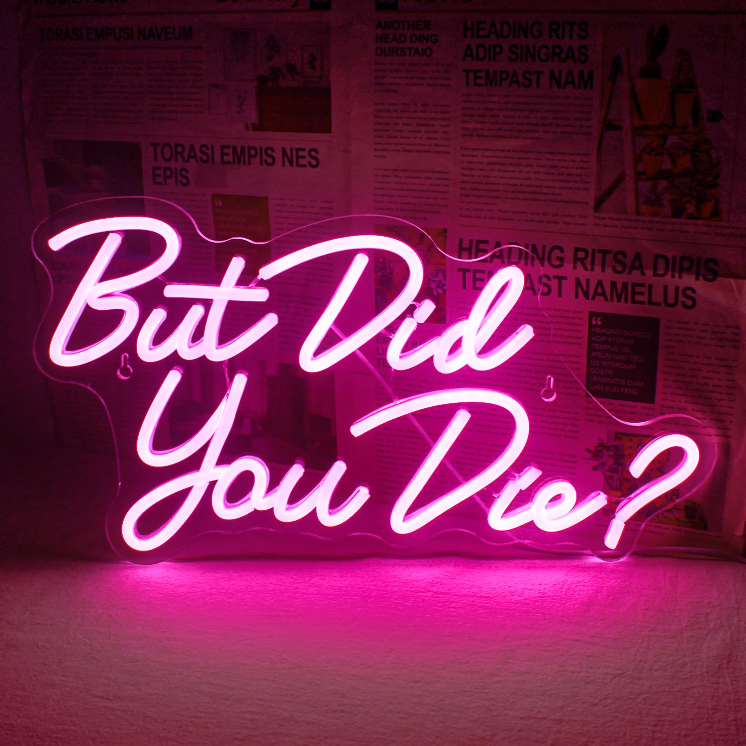 Horseneon Neon LED Sign - Pink Wall Decor, USB Powered Acrylic Light for Bedroom, Office, Gym, Living Room