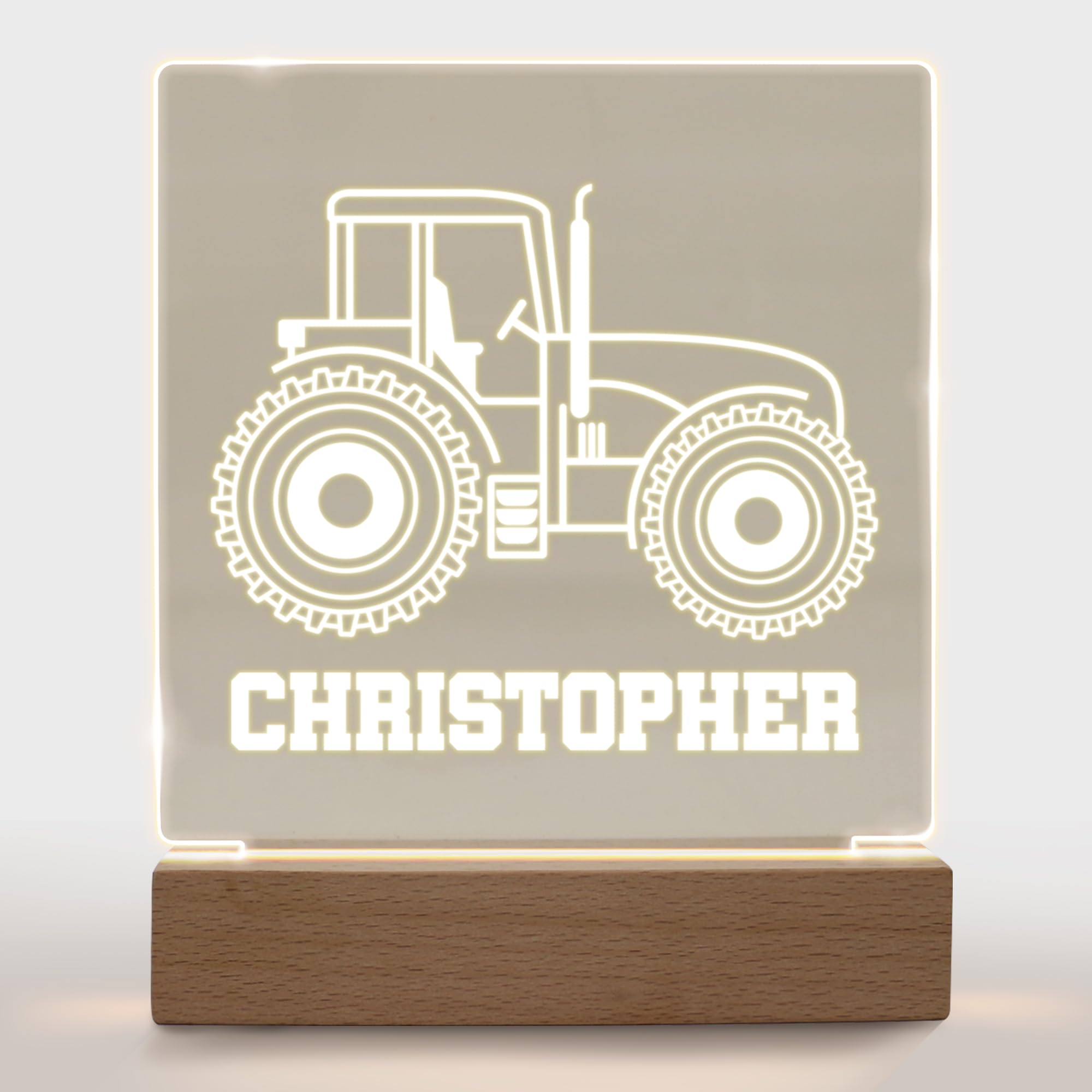 Personalized Night Light For Kids Girls Boys Customized Gifts For Baby Boy Bedroom Decor Tractor