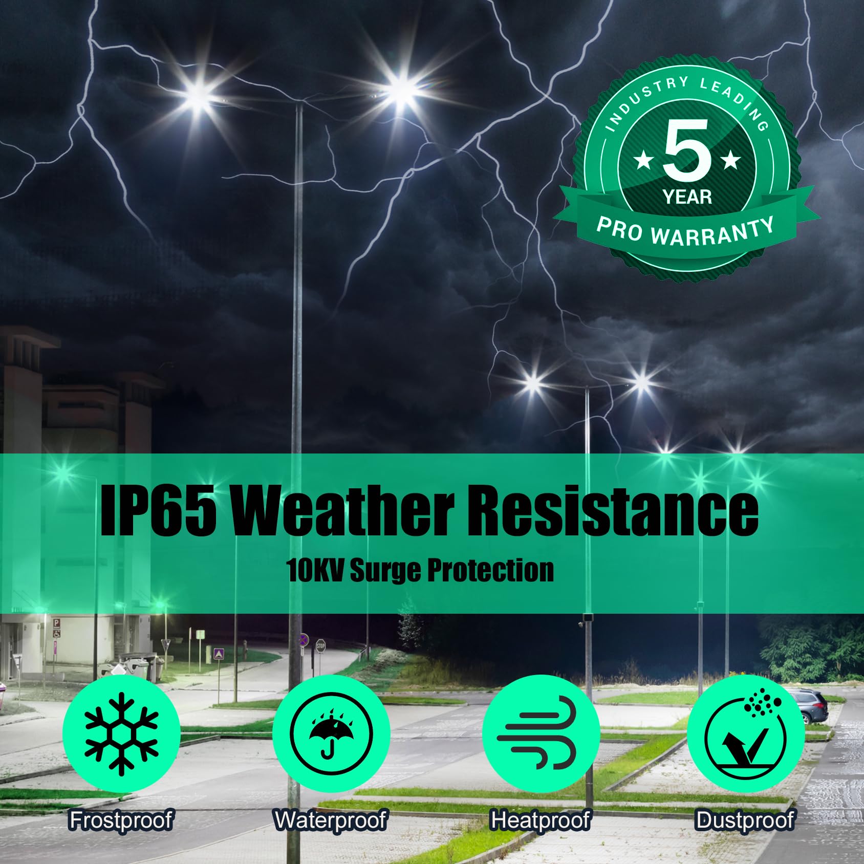 Bbestled 400W Led Parking Lot Light, 56000 Lumen, Waterproof, Ul Dlc, Slip Fitter, 500