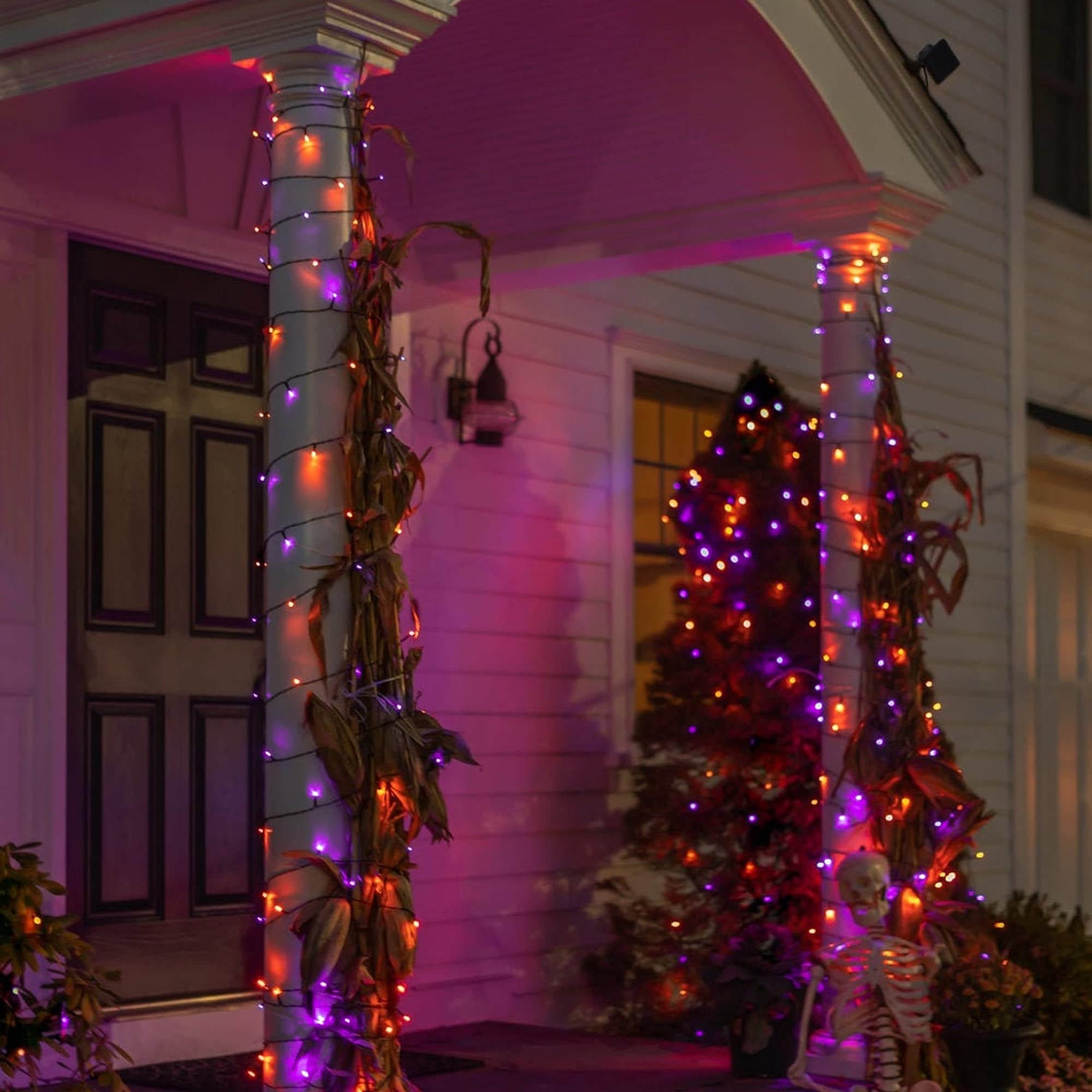 Dazzle Bright Purple & Orange Halloween 33FT 100 LED String Lights, Waterproof Connectable String Lights, Plug in Halloween Deco