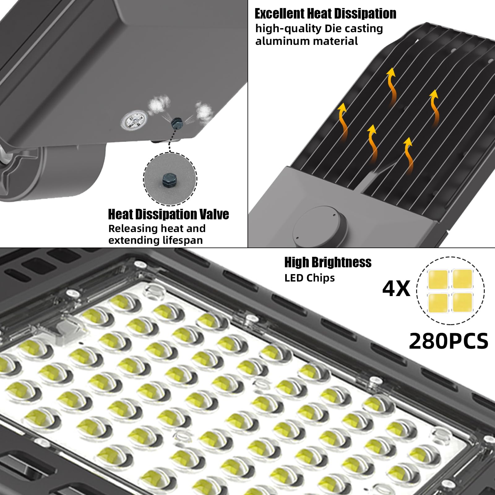 300W Led Parking Lot Light Outdoor 39000Lm Dusk To Dawn Led Outdoor Lighting Slip Fitter, 5000K Daylight Outdoor Street Pole Lig