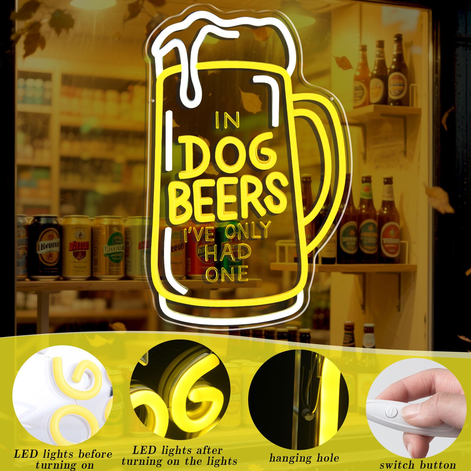 Dog malt-inspired Neon Sign For Wall Decor Dimmable malt-inspired Signs Bar Led For Man Cave Light Up Sign For Bedroom Home Shop Pub Bistro Party Restaurant Game Room Decor Christmas Gifts