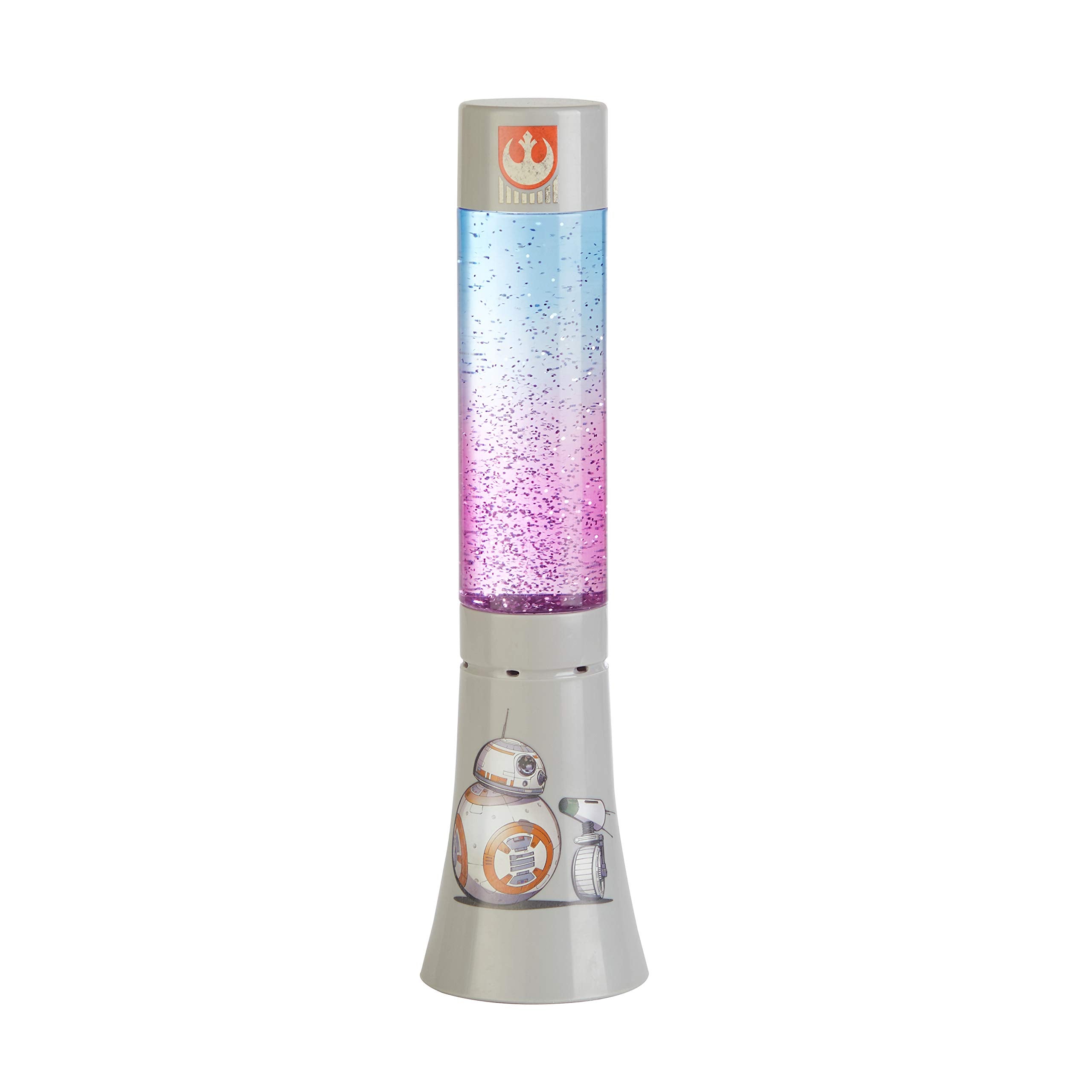 Idea Nuova BB8 Glitter Lamp – Plastic Nightlight for Kids Room Décor – Star Wars Model NK330430