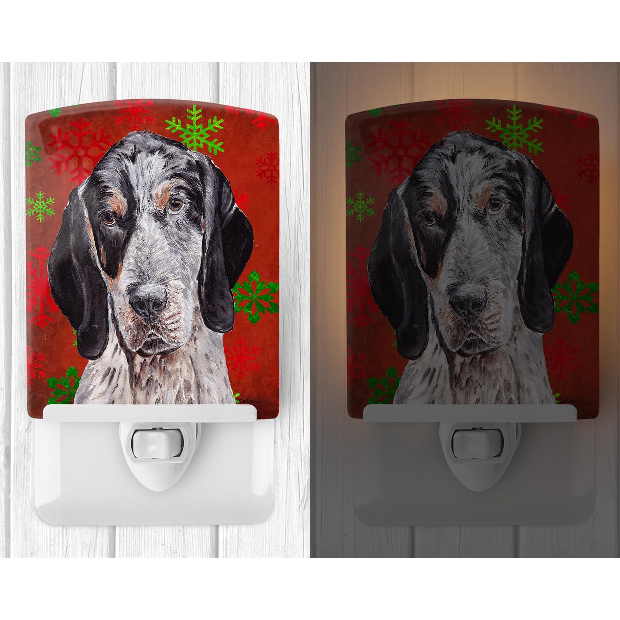 Carolines Treasures Ceramic Night Light, Blue Tick Coonhound, 6x4x3in, Model SC9745CNL, Ideal for Bedroom, Bathroom, Nursery, Multicolor