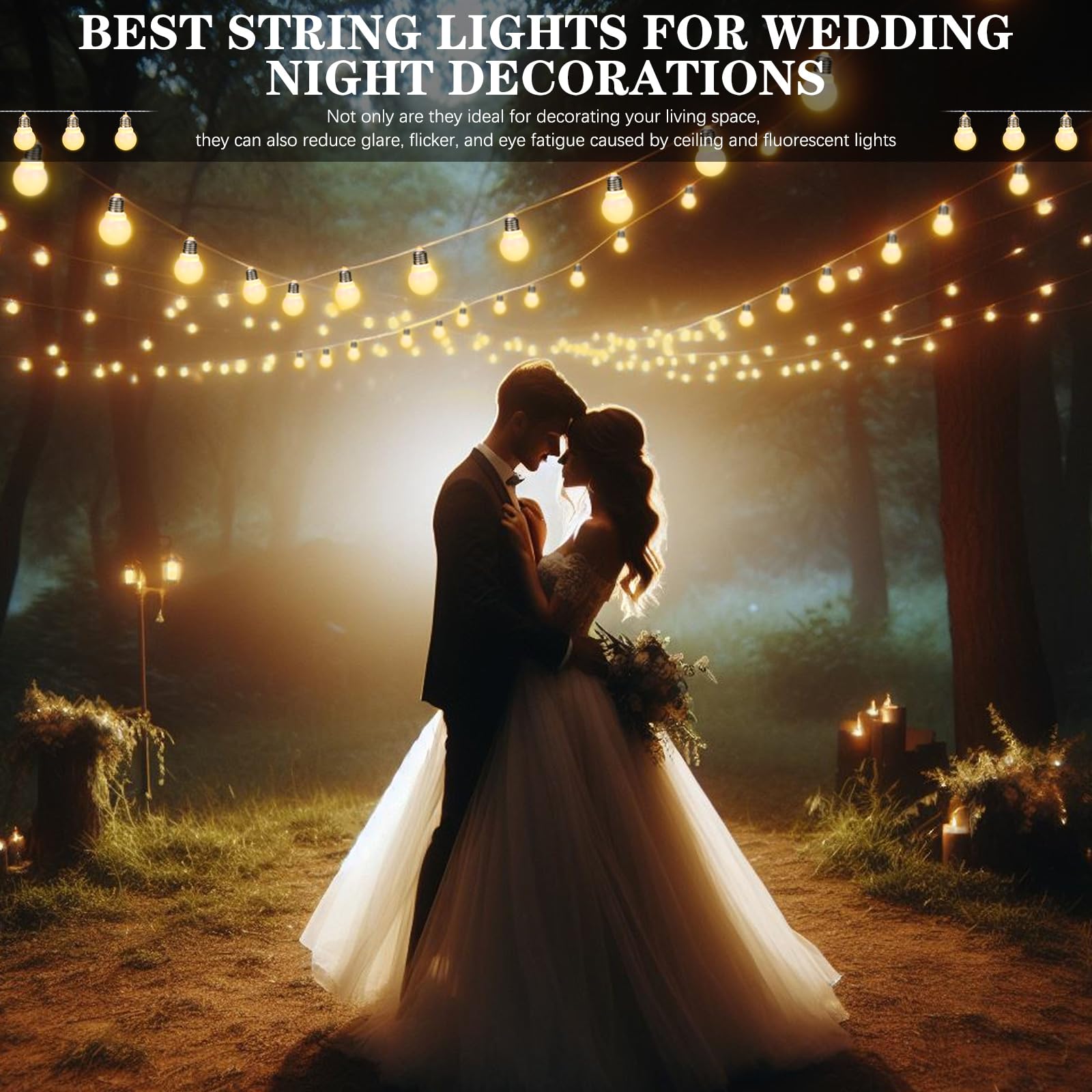 Retisee 12 Pcs Marquee Light String Bulbs13.8 Ft Long For Marquee Letters Numbers 3 4 Ft Tall Waterproof Led String Light For In