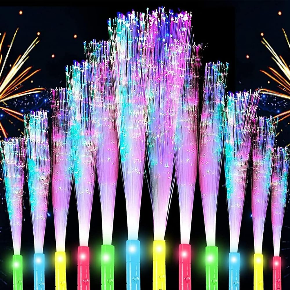 Color Handheld LED Fiber Optic Light Set - with 3 Variable Frequency Flicker Modes, Seven Light Color Changes-Suitable for Bar, 