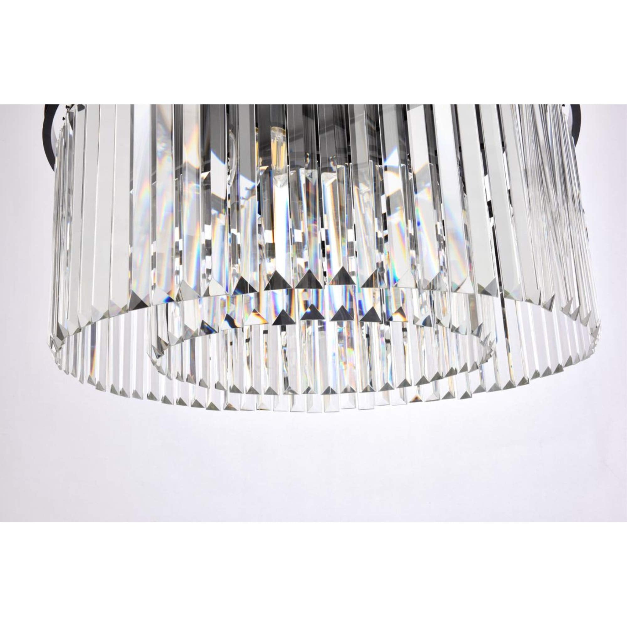 Elegant Lighting Urban Classic Sydney 8 Light Matte Black Chandelier Clear Royal Cut Crystal