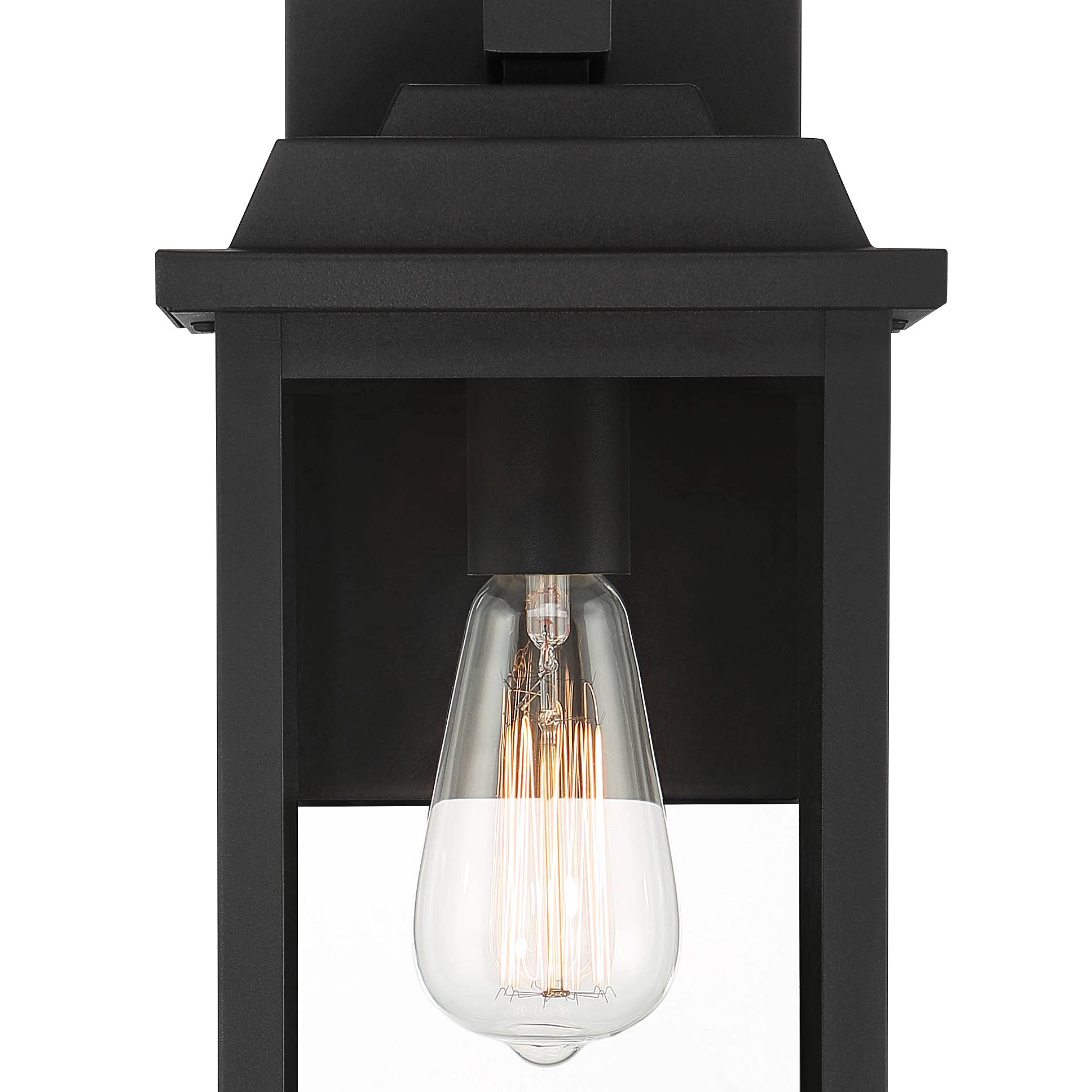 John Timberland Outdoor Wall Light Fixture, Textured Black, 15.25in, Clear Glass Panels, Model 10-2101-206 TEX BLK