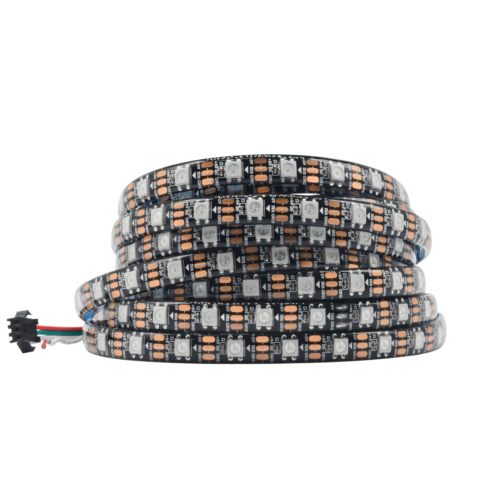 16.4FT WS2812B 5V LED Strip Lights 300 Individual Addressable RGB IC 5050SMD LEDs - Flexible Black PCB IP65 - 60LEDs/m MagicRGB 