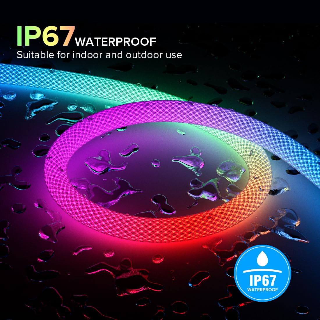 Btf-Lighting 16.4Ft Ws2811 Ws2812B Ic Rgb 360 Degree Round Reticulate Pattern Chasing Color Neon Led Strip Flexible Nylon Silico