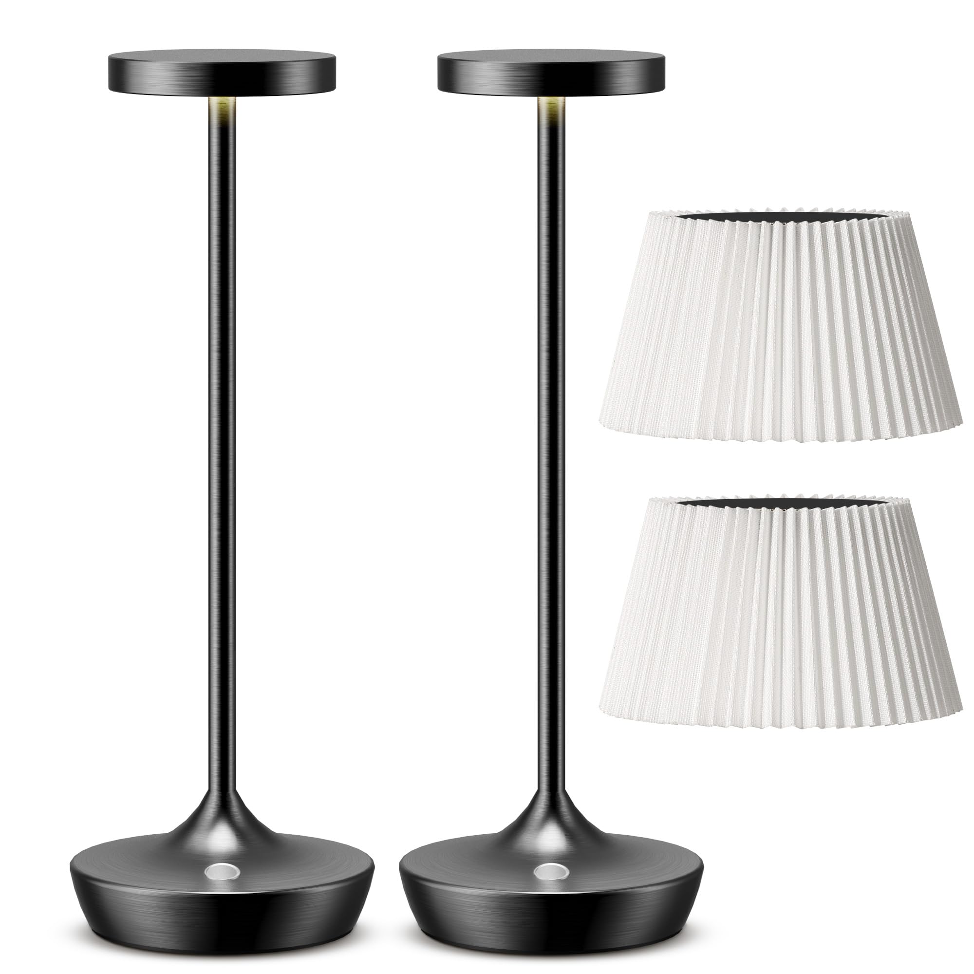 Sikevht Cordless Table Lamp, Rechargeable Battery Operated LED Desk Lamp, 3-Color Stepless Dimming, Portable & Waterproof, for R