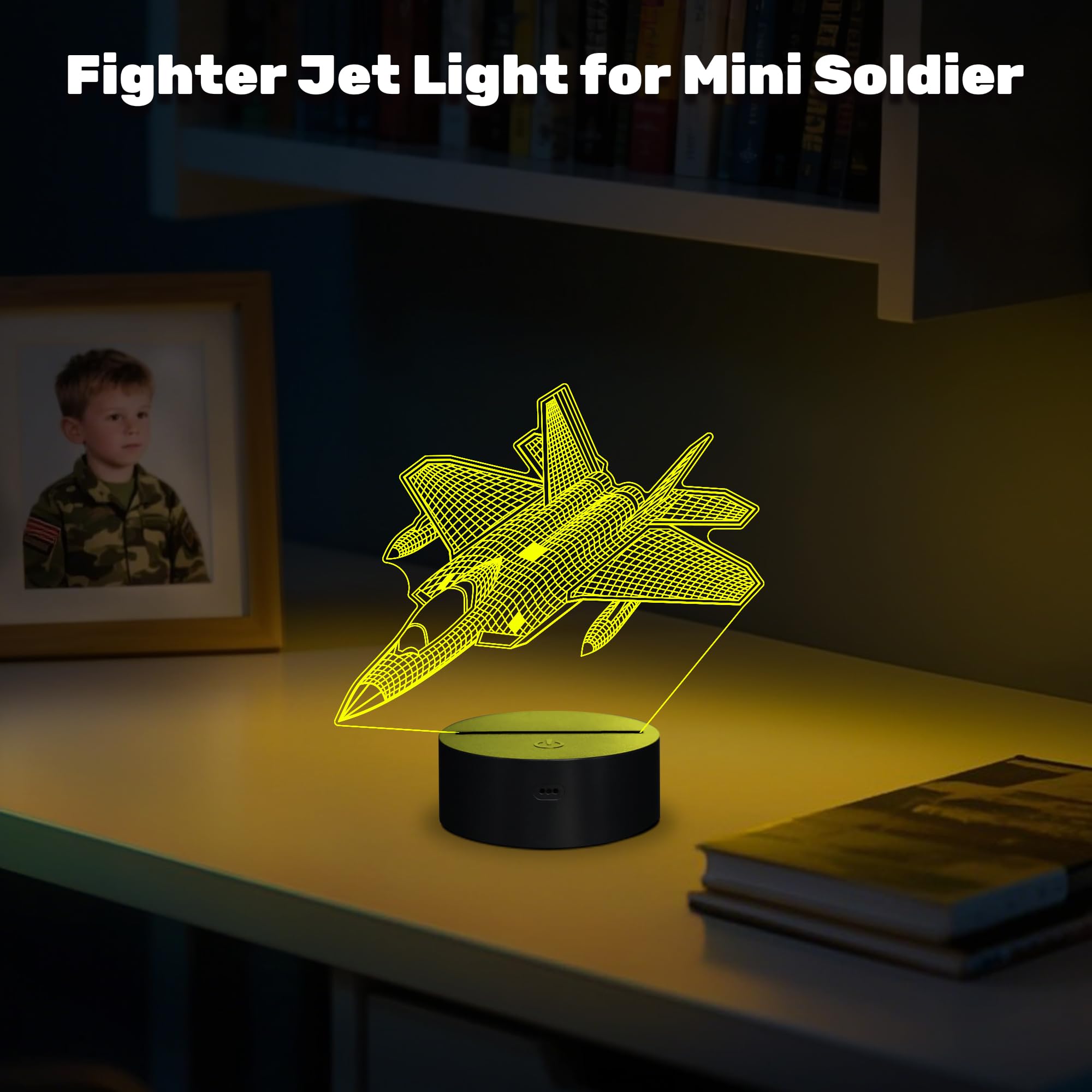 Anywin Airplane Night Light, Fighter Jet Lamp with Remote Control, 16 Colors, Dimmable, Cool Gift for Kids, Model AW-Airplane, Warplane 2