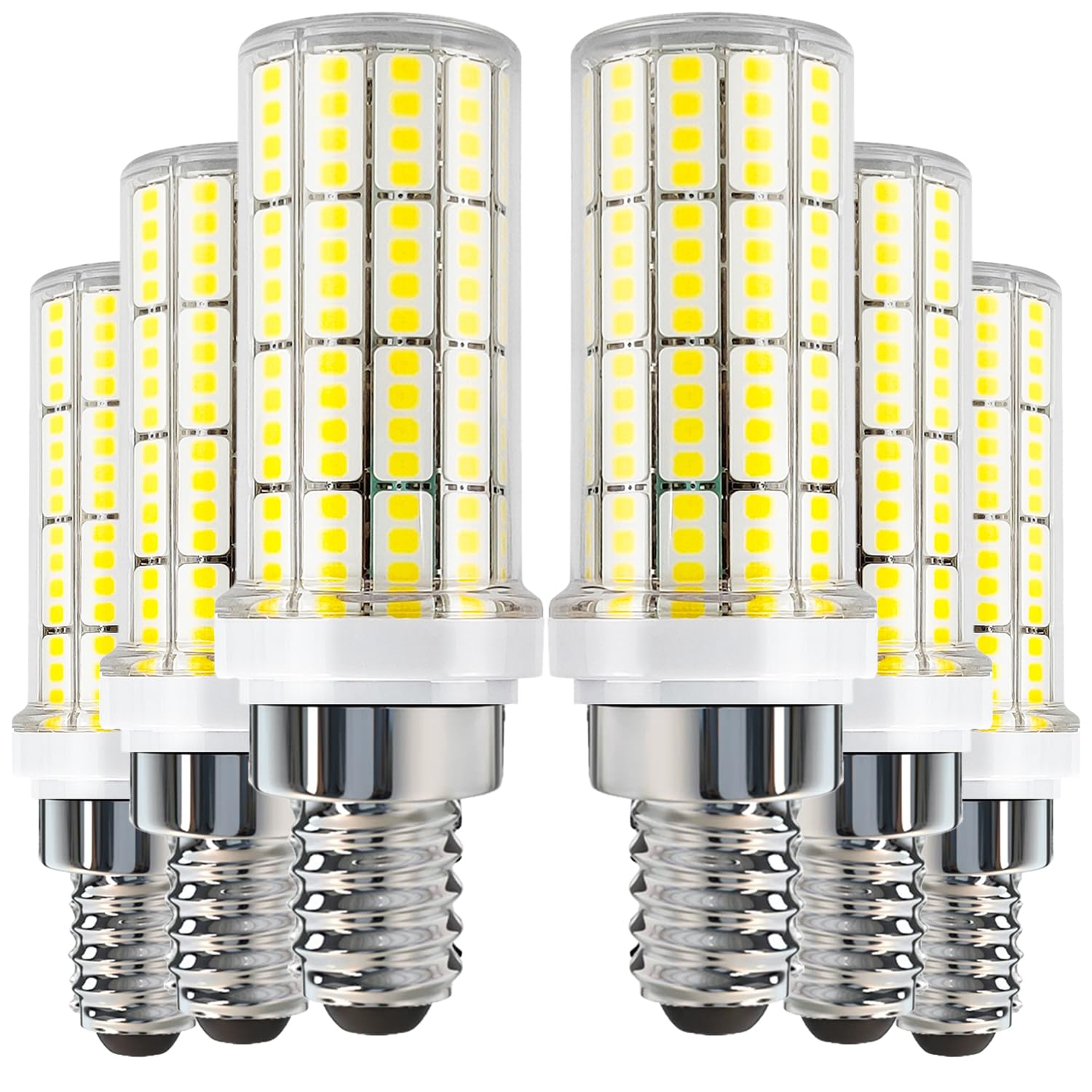 Riuvao E12 Led Bulb, 20W 6Pcs Led Corn Light Bulb 200W Equivalent 2500Lumen 5000K Cool Daylight White Non-Dimmable Led Candelabr