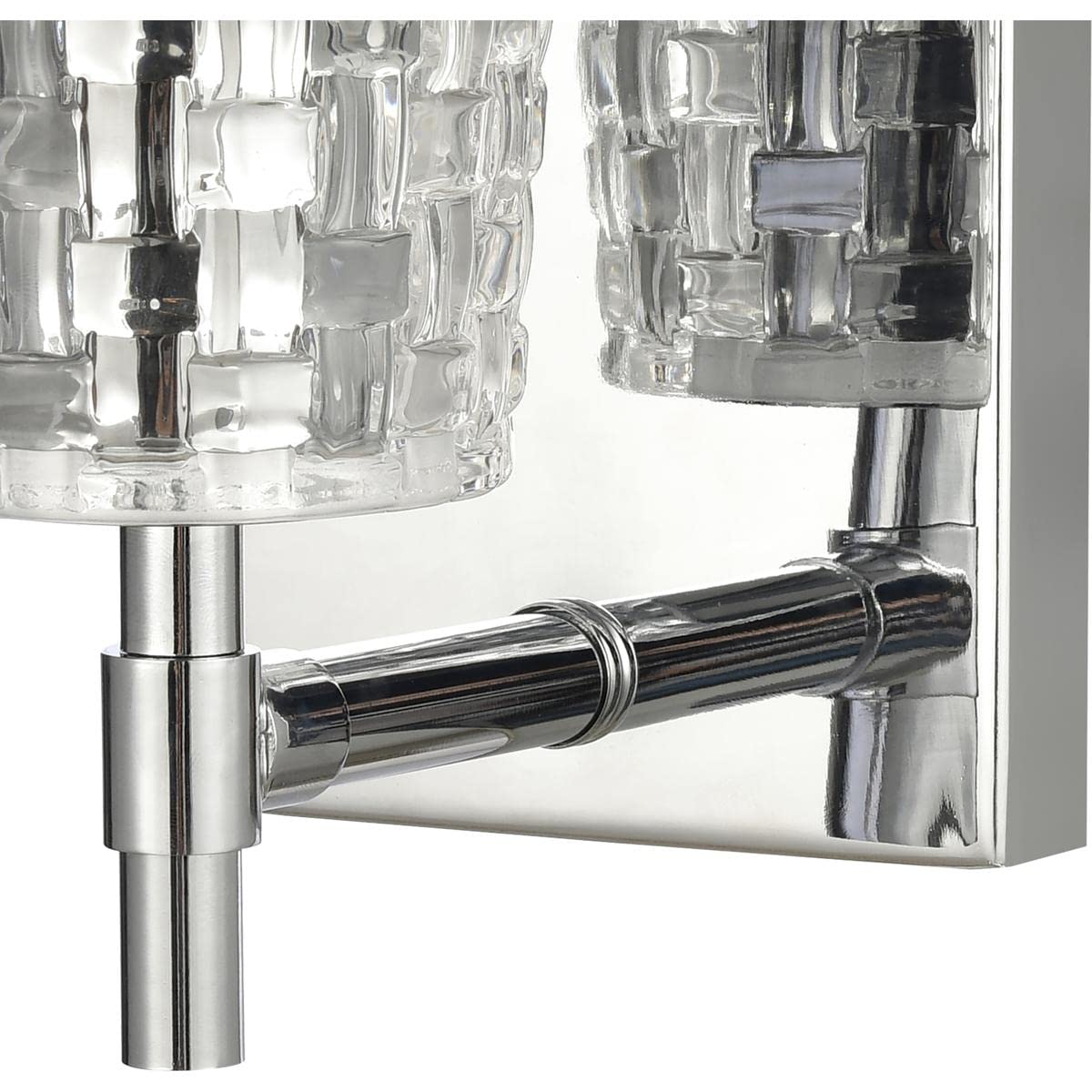 Elk Home 3-Light Lightweave Vanity Light, Polished Nickel With Clear Crystal, Traditional Style