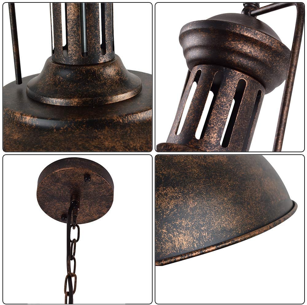 Lingkai 16.14'' Farmhouse Pendant Light, Rustic Vintage Hanging Light Fixture Barn Dome Lampshade Ceiling Mount Lamp For Kitchen