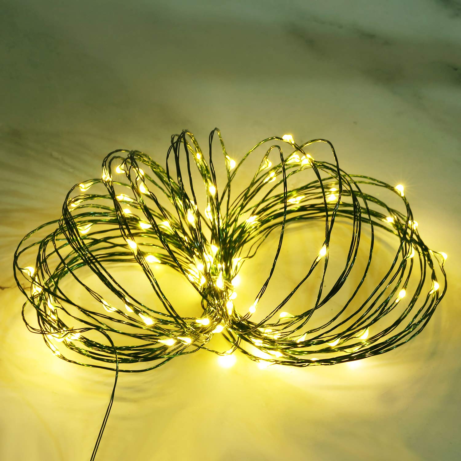 Mudder Outdoor String Lights, 33ft Green and Warm White, Waterproof, 8 Modes with Remote Control, Model Mudder-Outdoor String Lights-01
