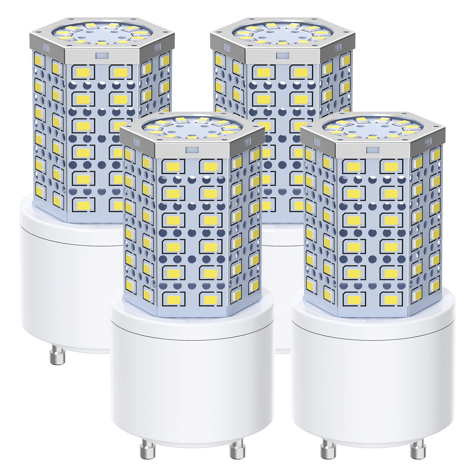 TJBB 23W CFL Equivalent 10W GU24 Base 2 Prong LED Light Bulbs, 1500 Lumens 6000K Mini Twist Lock Bulb,120-277 Voltage-4Pack