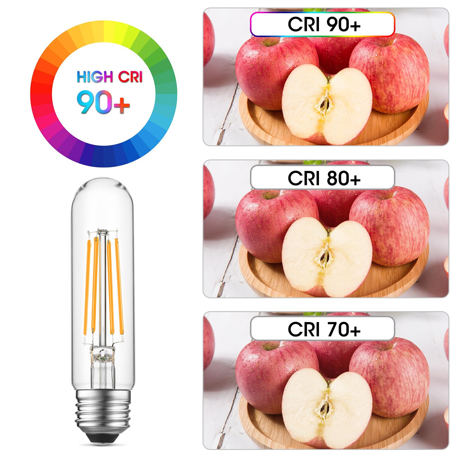 Gozelux Dimmable E26 Led Bulb 6W Equal 60 Watt Warm White 2700K E26 Edison Ac120V 750Lm Tubular T9 T10 Led Light Bulb For Rustic
