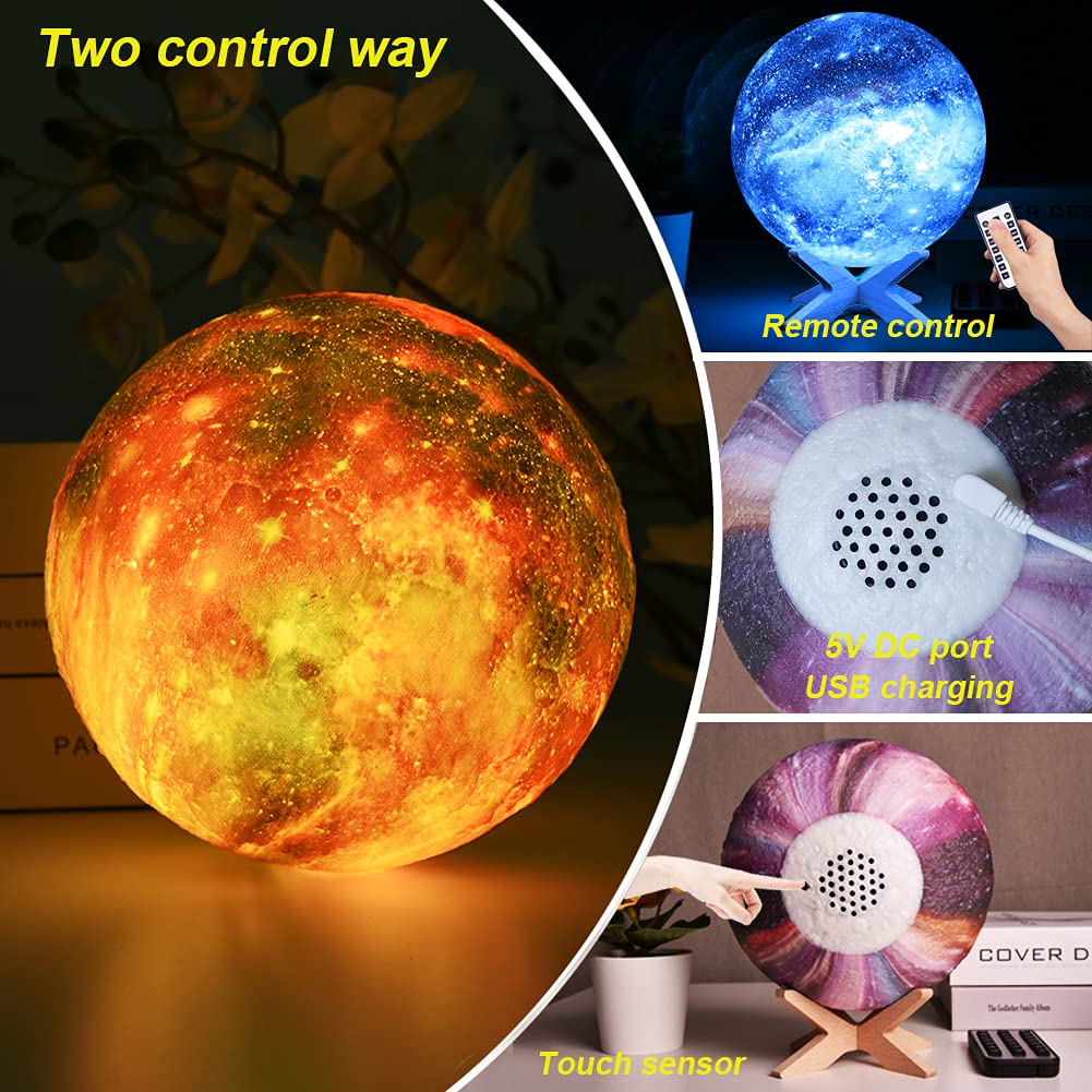 Hyodream Musical Moon Lamp With White Noise Sleeping Sound Machine For Baby, Built-In White Noise/Nature Sound/Lullaby & Bluetoo