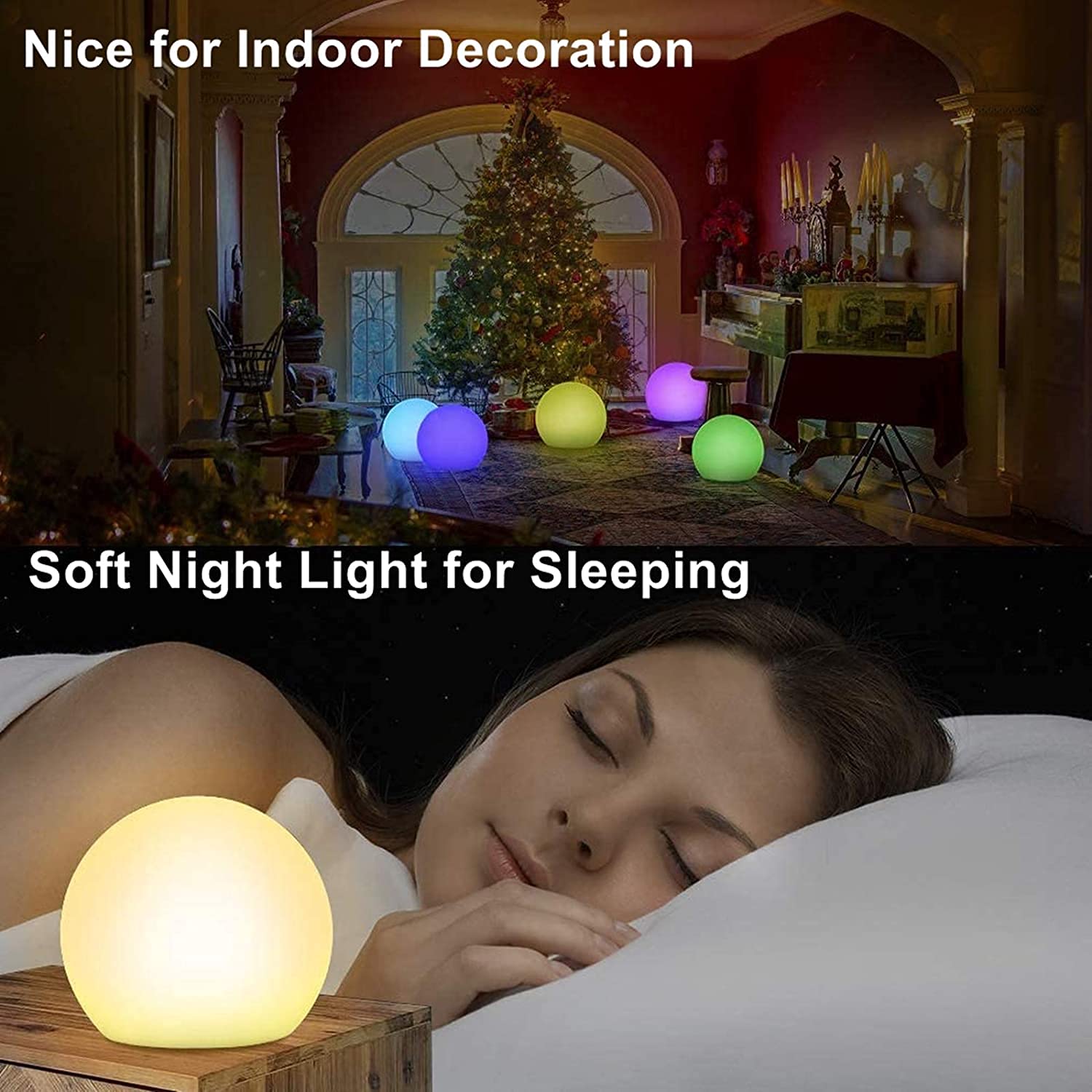 Borelor 10-Inch Led Globe Light - Rechargeable, Remote Control, 16 Rgb Colors, Indoor/Outdoor, Blue Polyethylene Decor