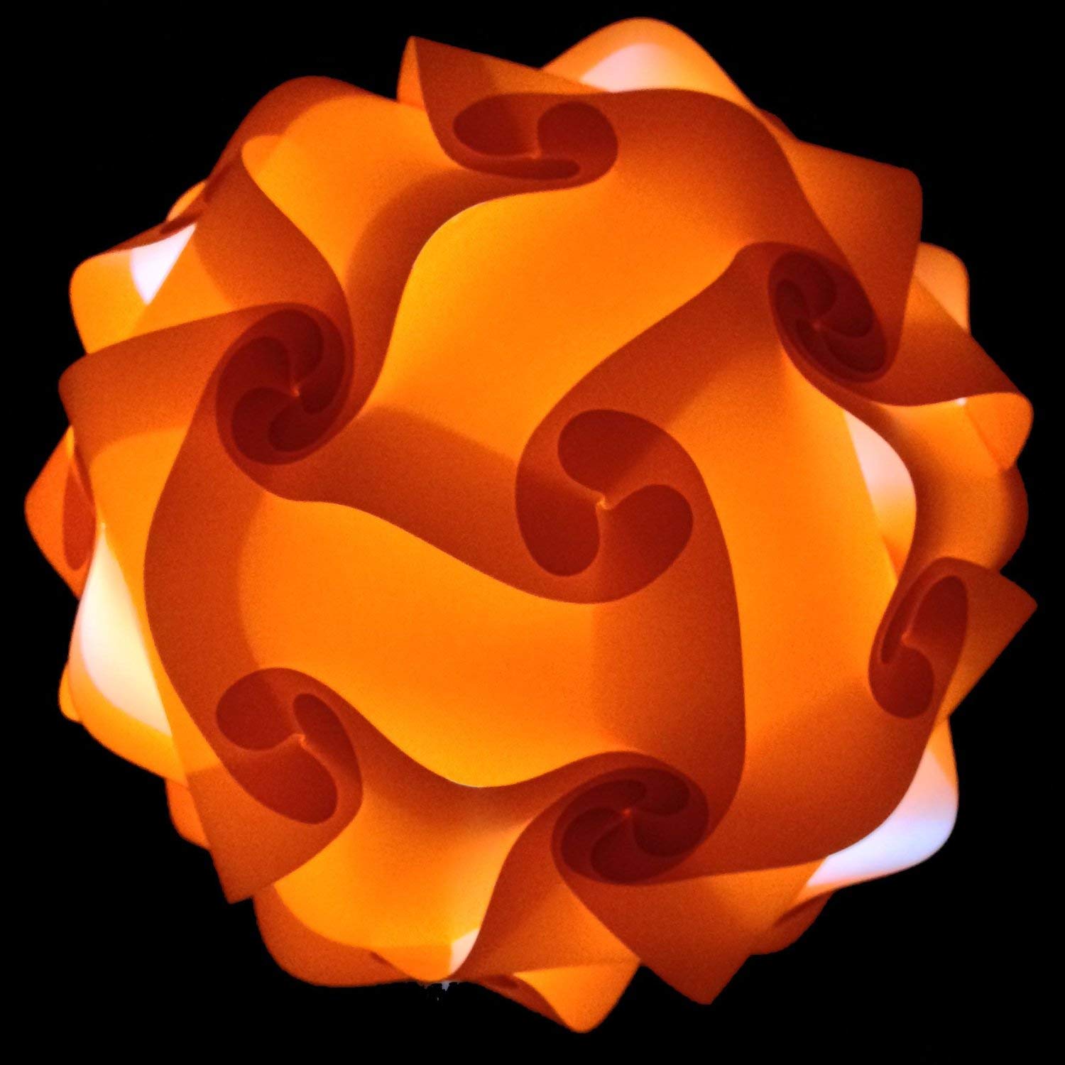 Lightingsky Diy Iq Jigsaw Puzzle Lamp Shade Ceiling Pendant Lampshade Kit With 15 Feet Hanging Cord (Orange, L-12 Inch)