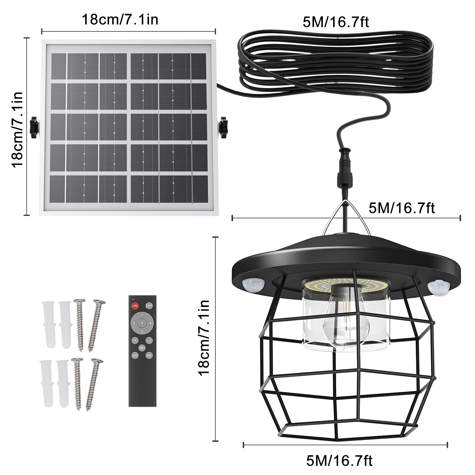 Icofru Solar Shed Light  Motion Sensor Pendant Lights Indoor&Outdoor With 5 Lighting Modes  Solar Gazebo Light Brightness And Color Adjustable For Gazebo Patio Garden Yard Barn Chicken Coop