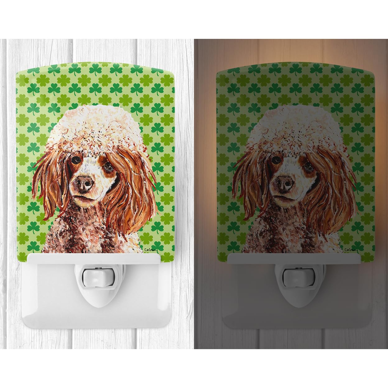 Carolines Treasures Ceramic Night Light, Red Miniature Poodle, 6x4x3in, UL-Certified, Multicolor, Model SC9723CNL