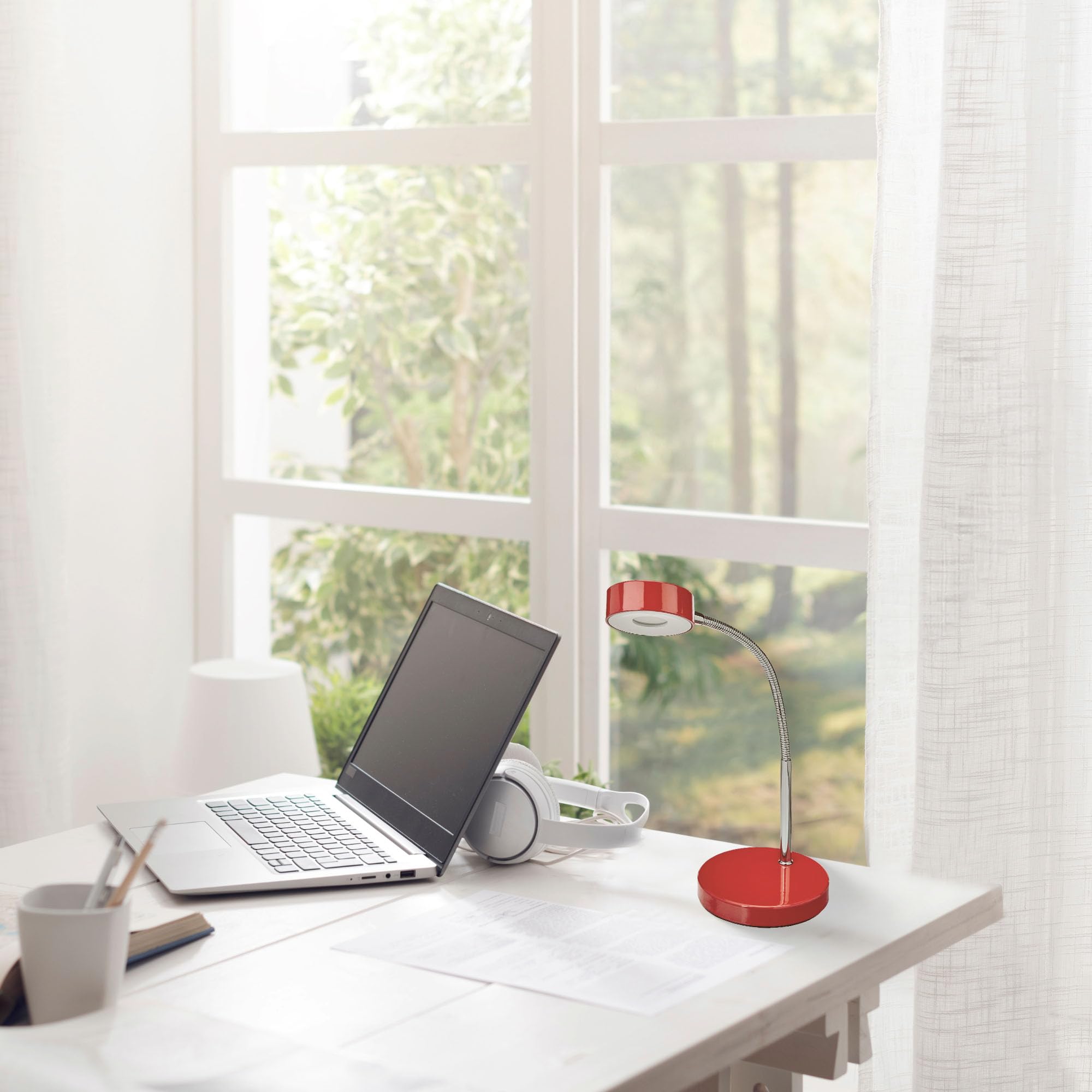 Globe Electric Company 12644 Led Desk Lamp, 52.4&quot; X 5&quot; X 15.75&quot;, Red