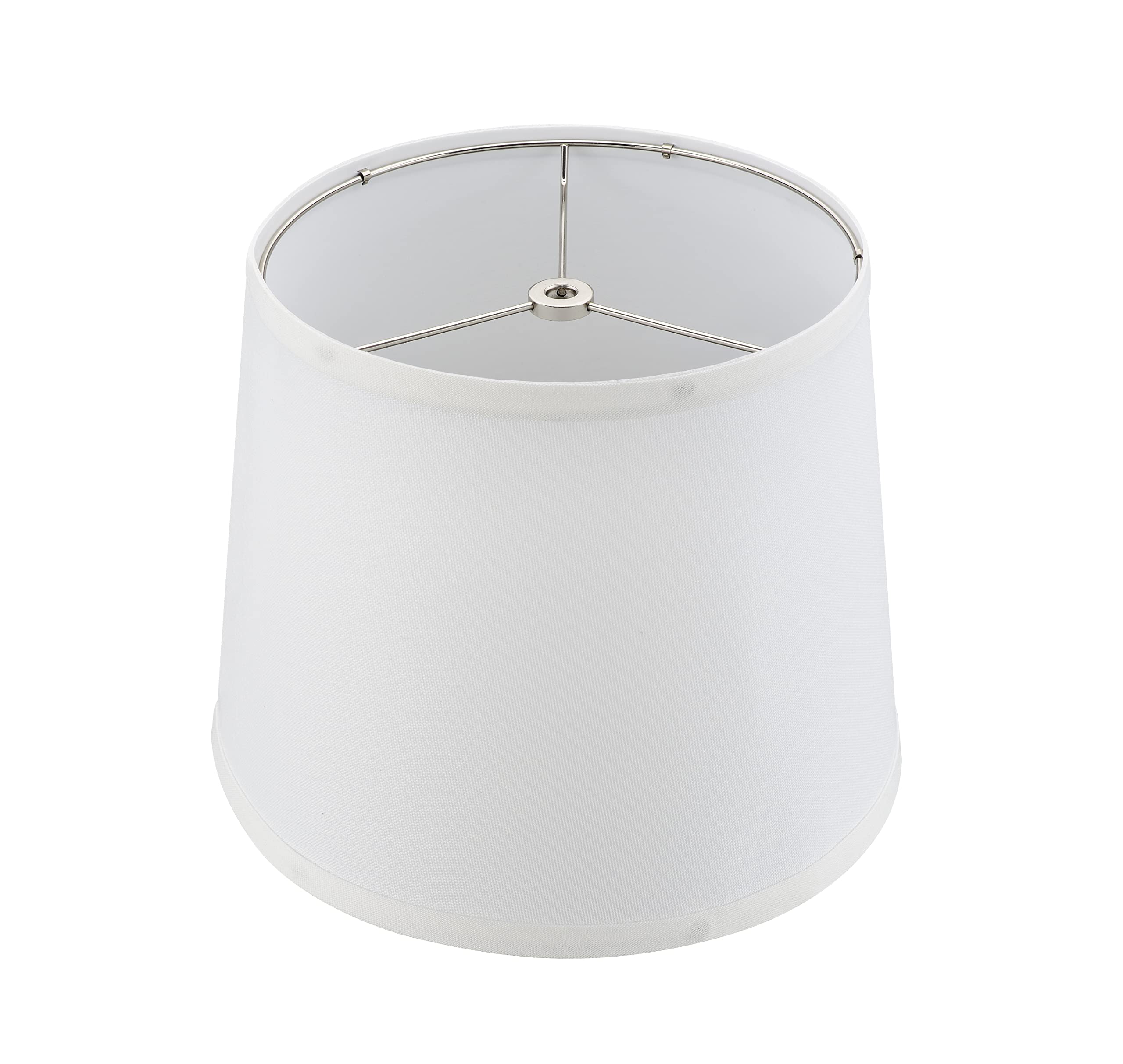 Aspen Creative 38007-2, Empire Collapsible Spider Lamp Shade, White, 9 Top x 11 Bottom x 9 Slant Height, Set of 2