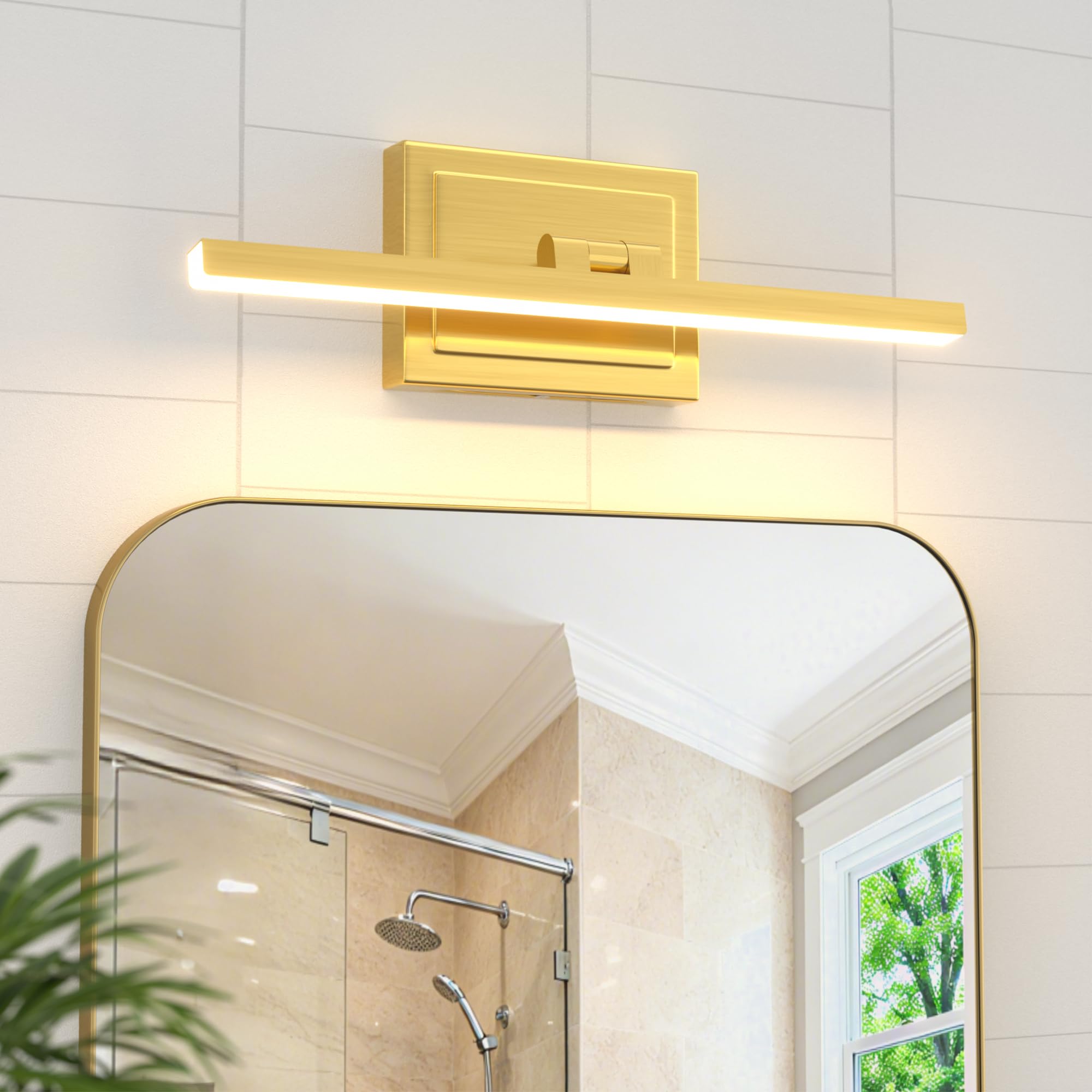 VOLISUN Bathroom Vanity Light 15.7 inch  12W Dimmable 5CCT Led Bathroom Light Fixture Over Mirror  Gold Bar Vanity Light for Bathrooms-ETL Certificated