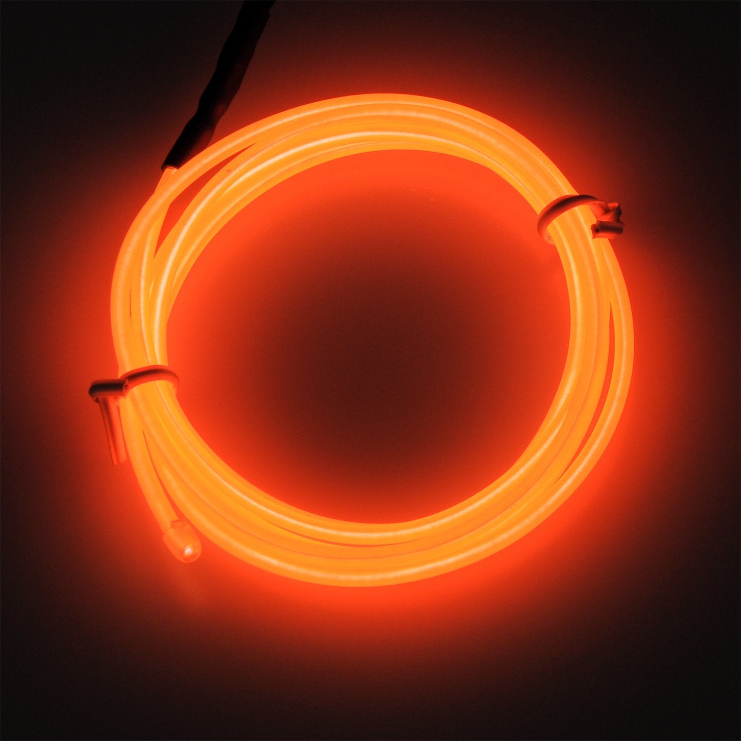 lychee EL Wire Neon Light 9ft - Strobing Electroluminescent with Battery Pack, Orange, Model 011