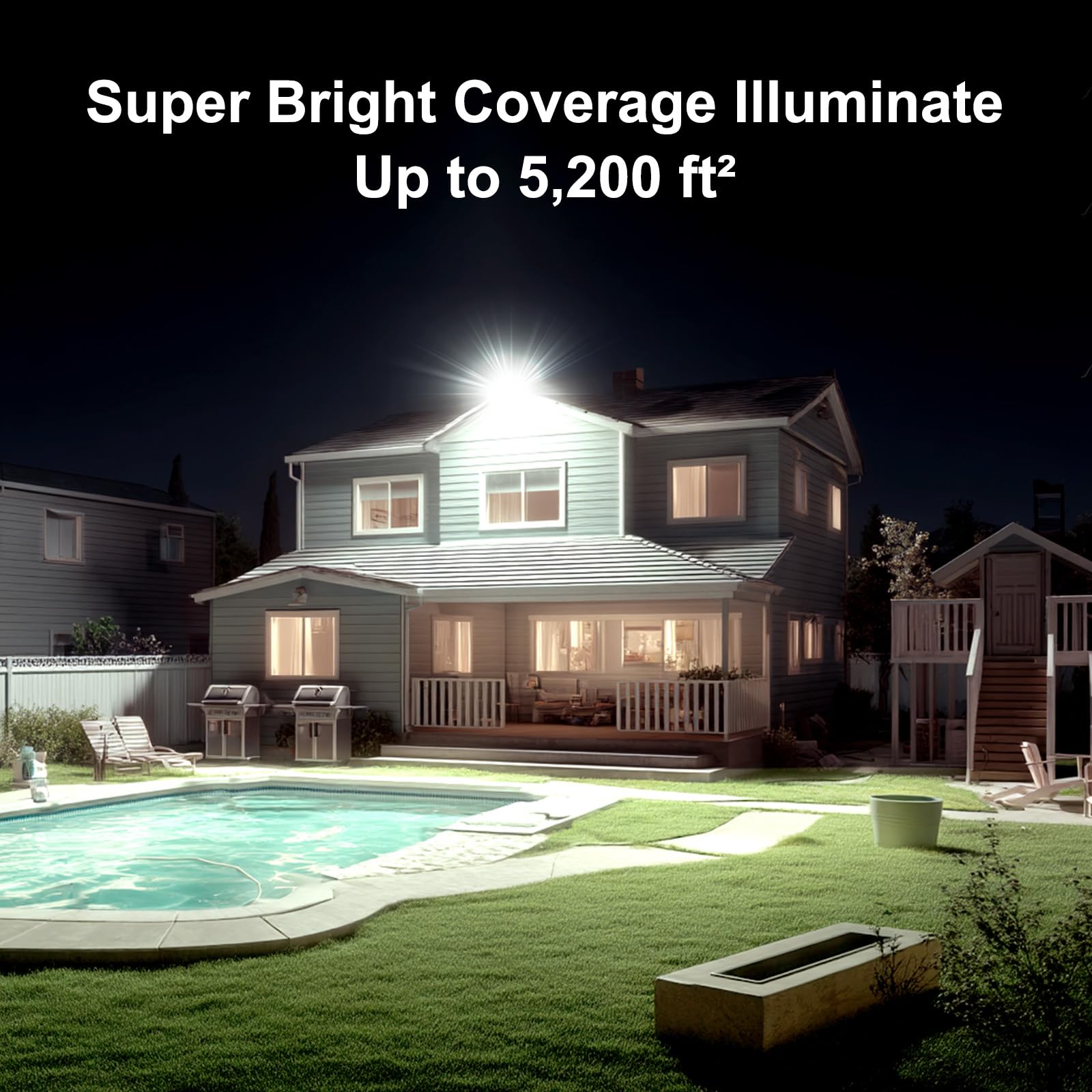 Kekeou 200W LED Flood Light Outdoor 28000LM IP67 Waterproof Black Aluminum Model GD-MZB-200W-W