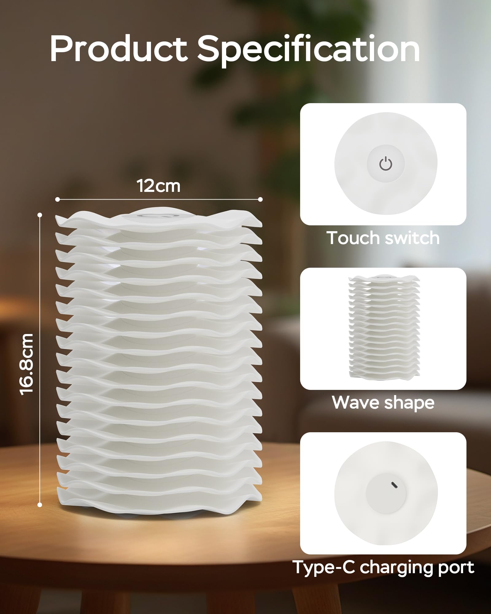 Gondinsky Touch Bedside Table Lamp,Rgb Mode Small Table Lamp, 8 Level Adjustable Brightness Led Nightstand Lamp For Bedroom, War