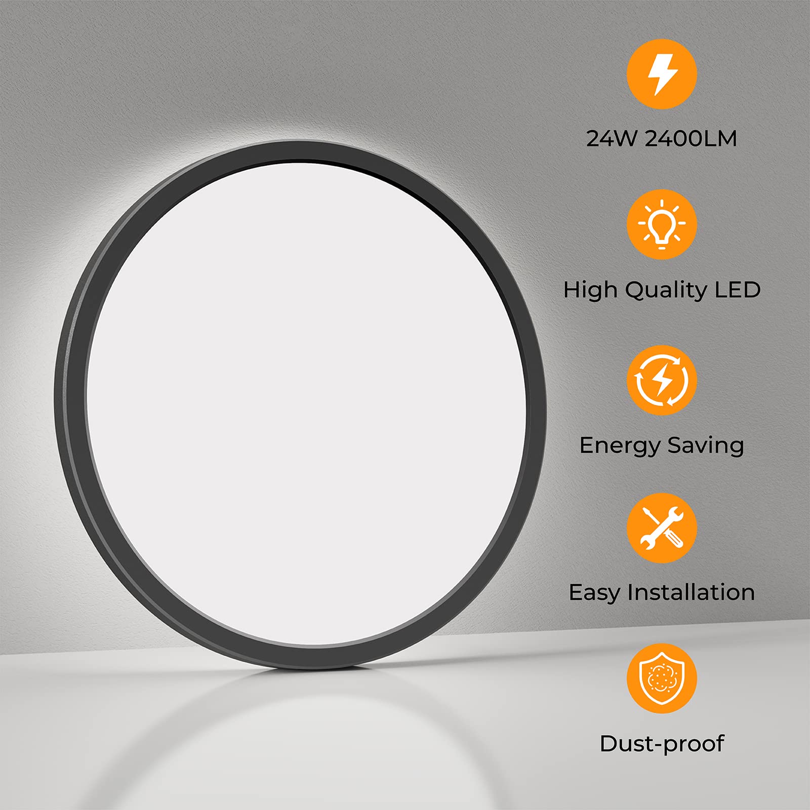 Matane 4 Pack Led Flush Mount Ceiling Light Fixture, 12 Inch 24W Ceiling Lamp 3000K/4000K/5000K Selectable, Low Profile Ceiling