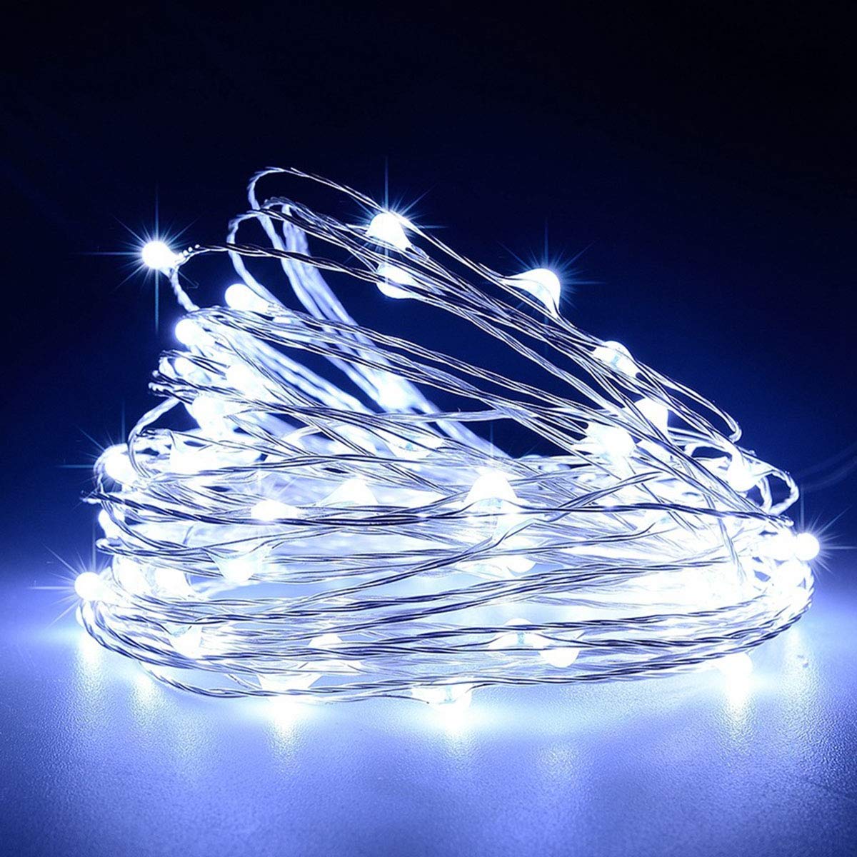 Wsgift 4 Pack 33Ft 100 Led Cool White Fairy Lights With Remote, Timer, Waterproof Copper Wire
