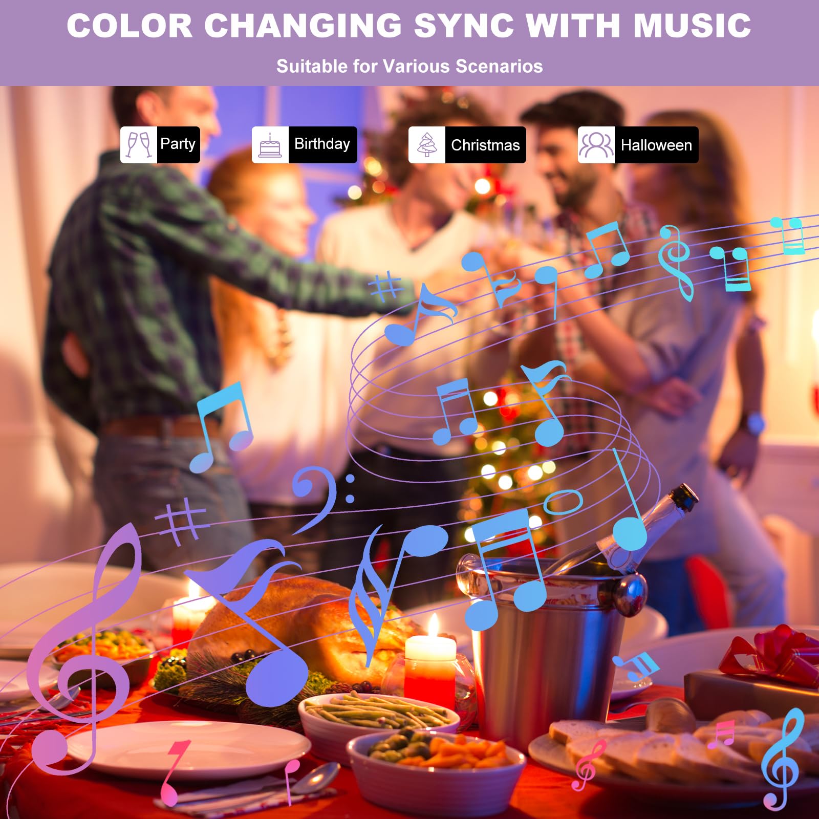 MIWISE RGB COB LED Strip Light 20ft, Dimmable DC24V, Compatible with Alexa/Google Assistant, Multicolor Flexible Tape for TV & Bedroom