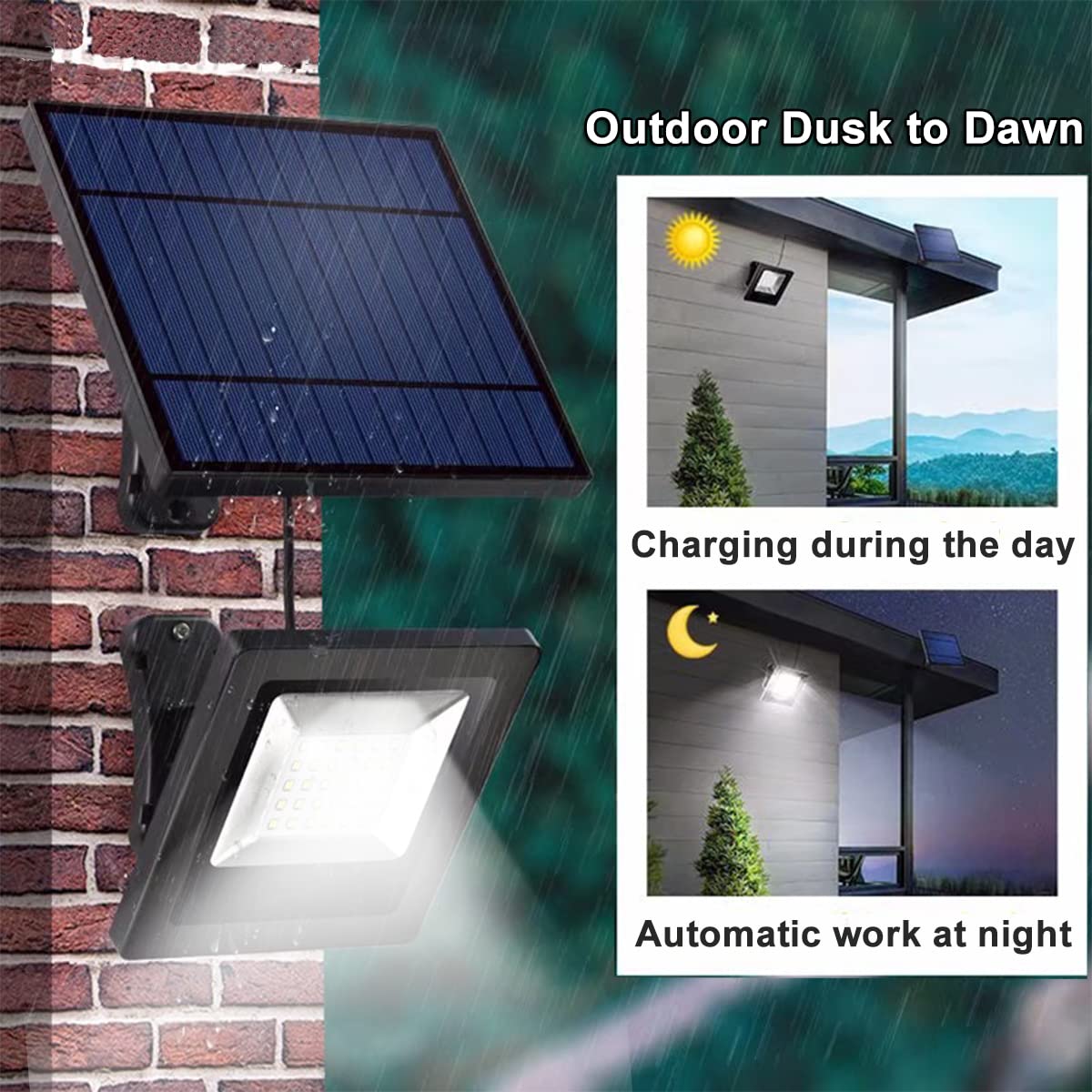 Awanber Solar Powered Lights Outdoor, 2 Pack Wall Mount Solar Dusk To Dawn Lights With Ip65 Waterproof, Super Bright Solar Secur
