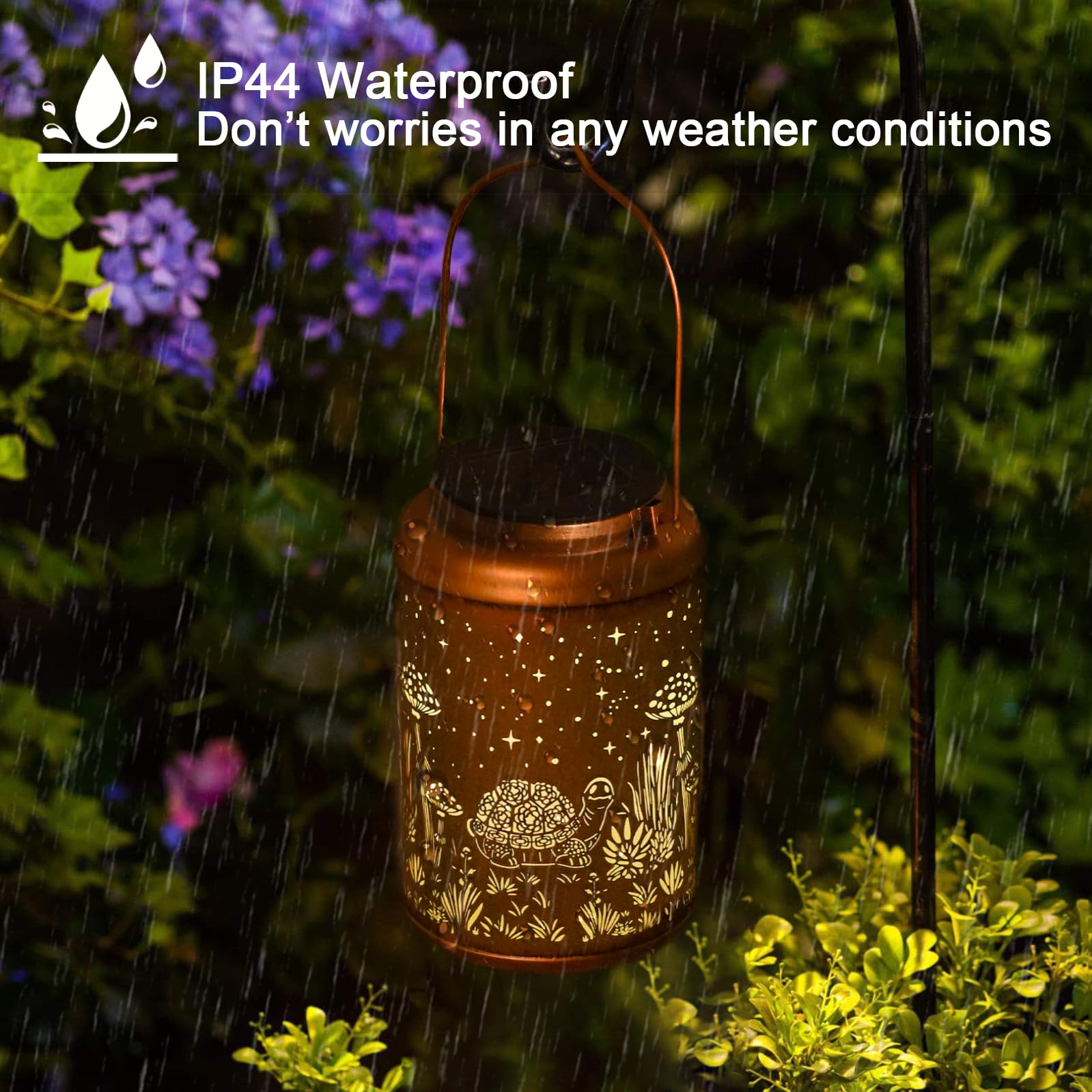 2 Pack Turtle Solar Lanterns Outdoor Waterproof - Hanging Turtle Solar Lights Garden Decor, Birthday Gifts For Women, Mom, Mothe