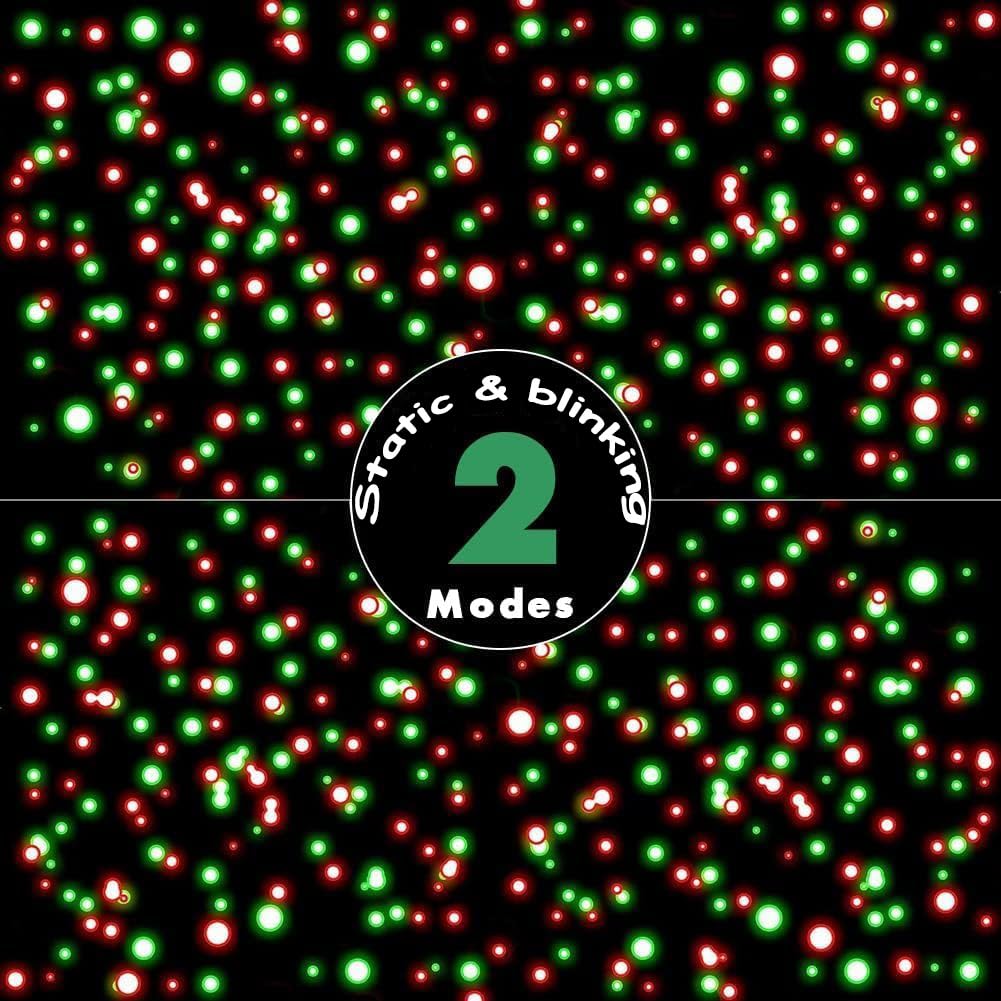 COOWOO Christmas Laser Light Projector, 2 Pack, Waterproof Red and Green Laser Lights, Model PN-RG130