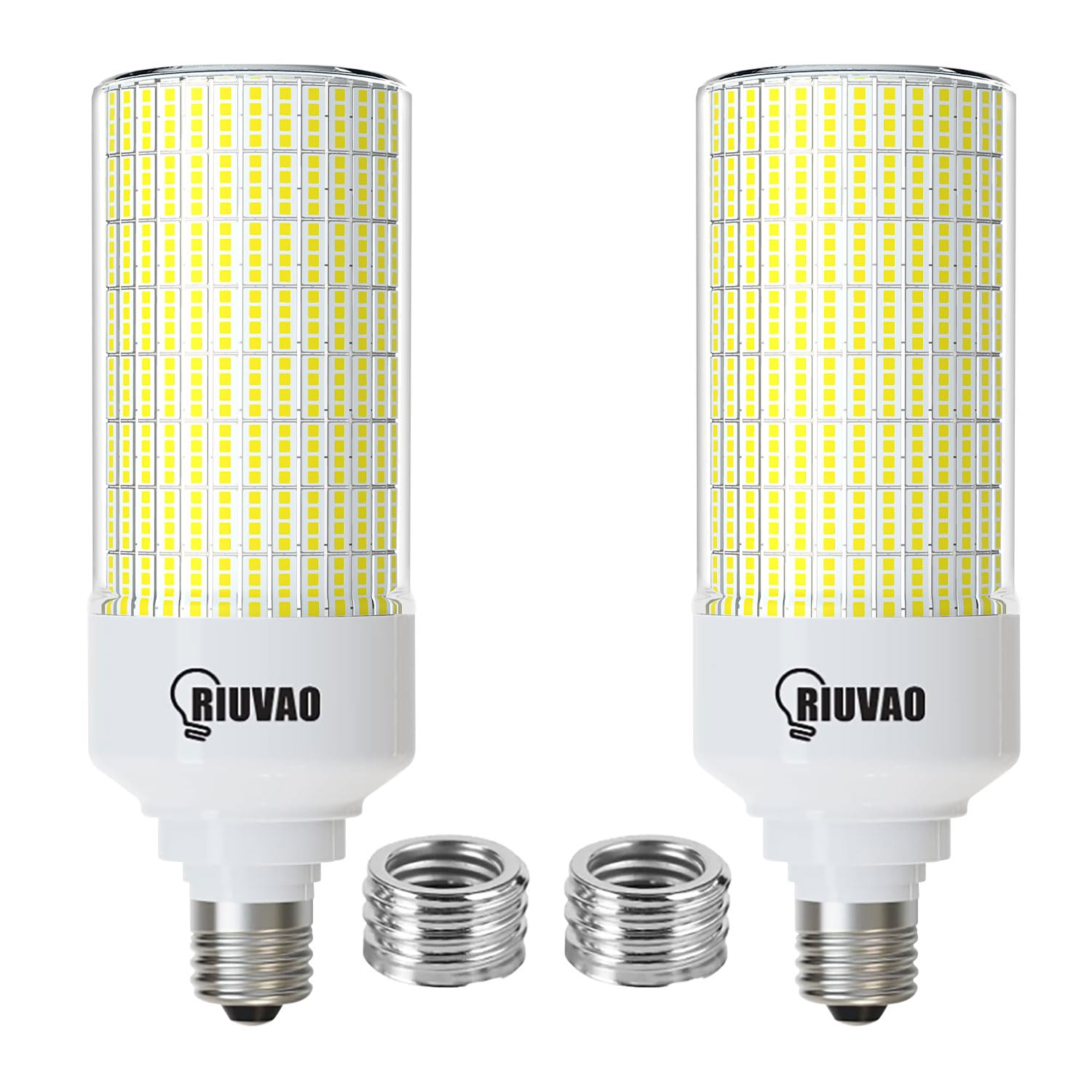 RIUVAO Led Corn Light Bulb 2 Pack, 800W Equivalent 5000K Daylight 12000Lm Super Bright E26/E39 Base 80W Led Bulbs, Replace Metal