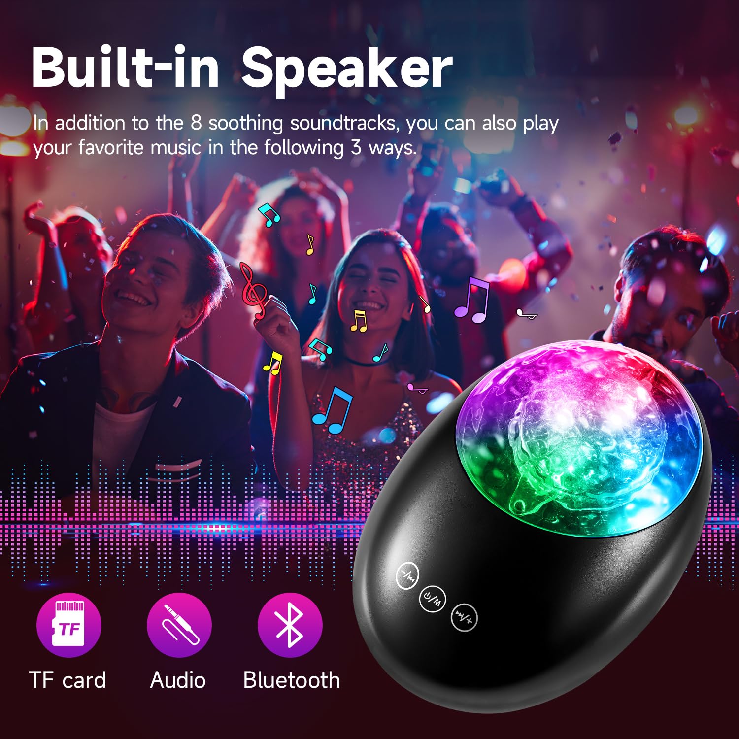 One Fire Gifts Box Galaxy Projector Light With 10 White Noise & Bluetooth Music, Remote Timer Galaxy Lights For Bedroom, Room De